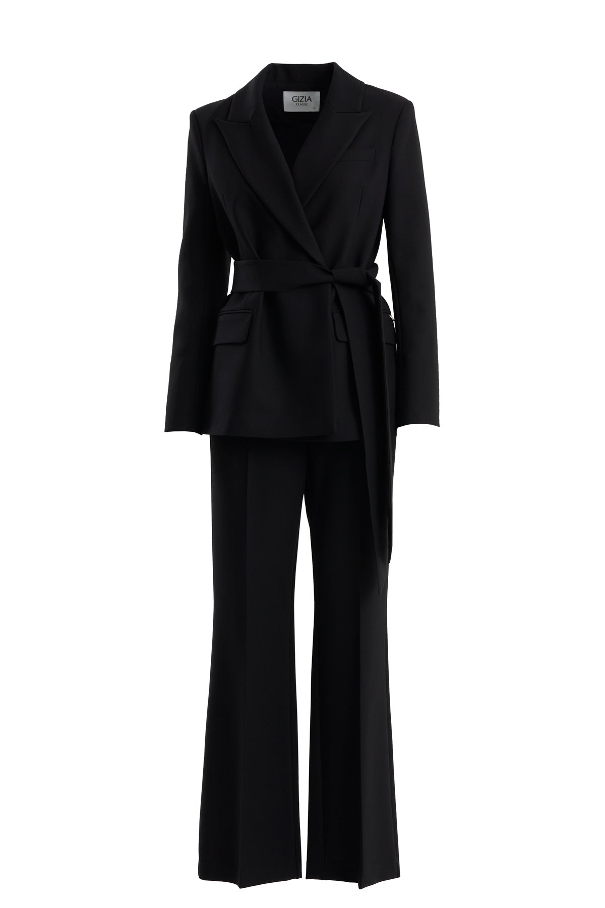 Black Jacket and Straight-Leg Pants Set