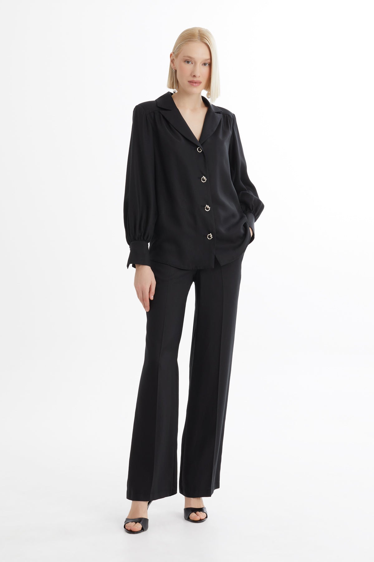 Black Shirt and Pants Two-Piece Set