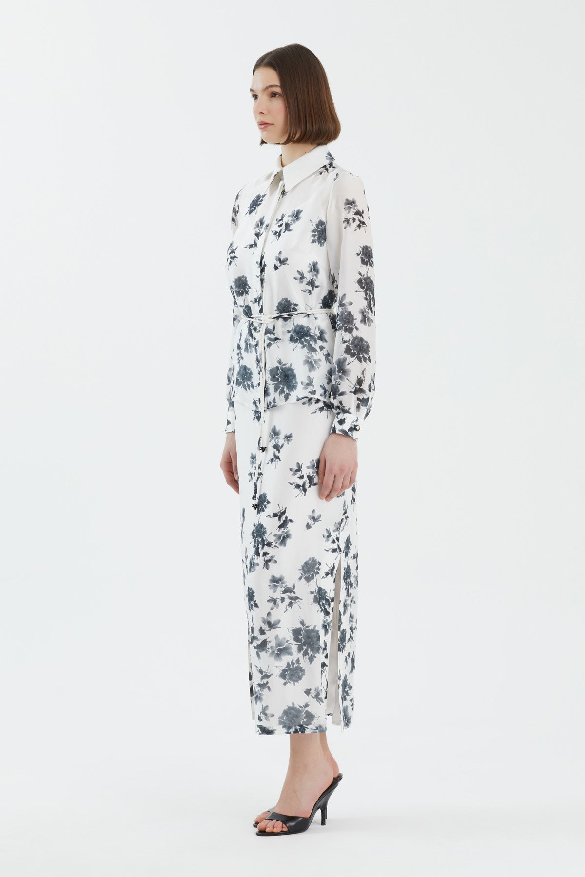 Floral Slit-Skirt Co-Ord Set