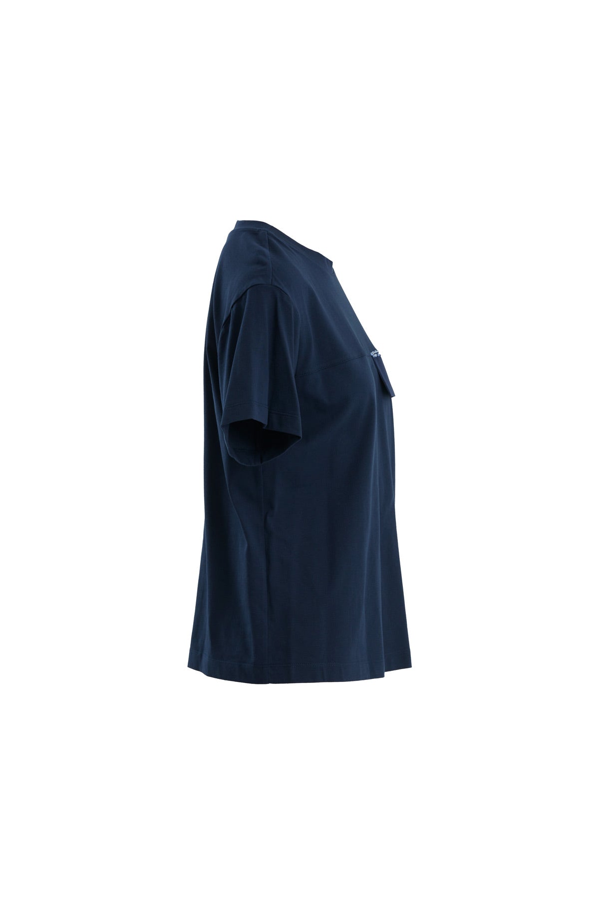 Dark Navy T-Shirt with Beaded Pocket Flap Detail