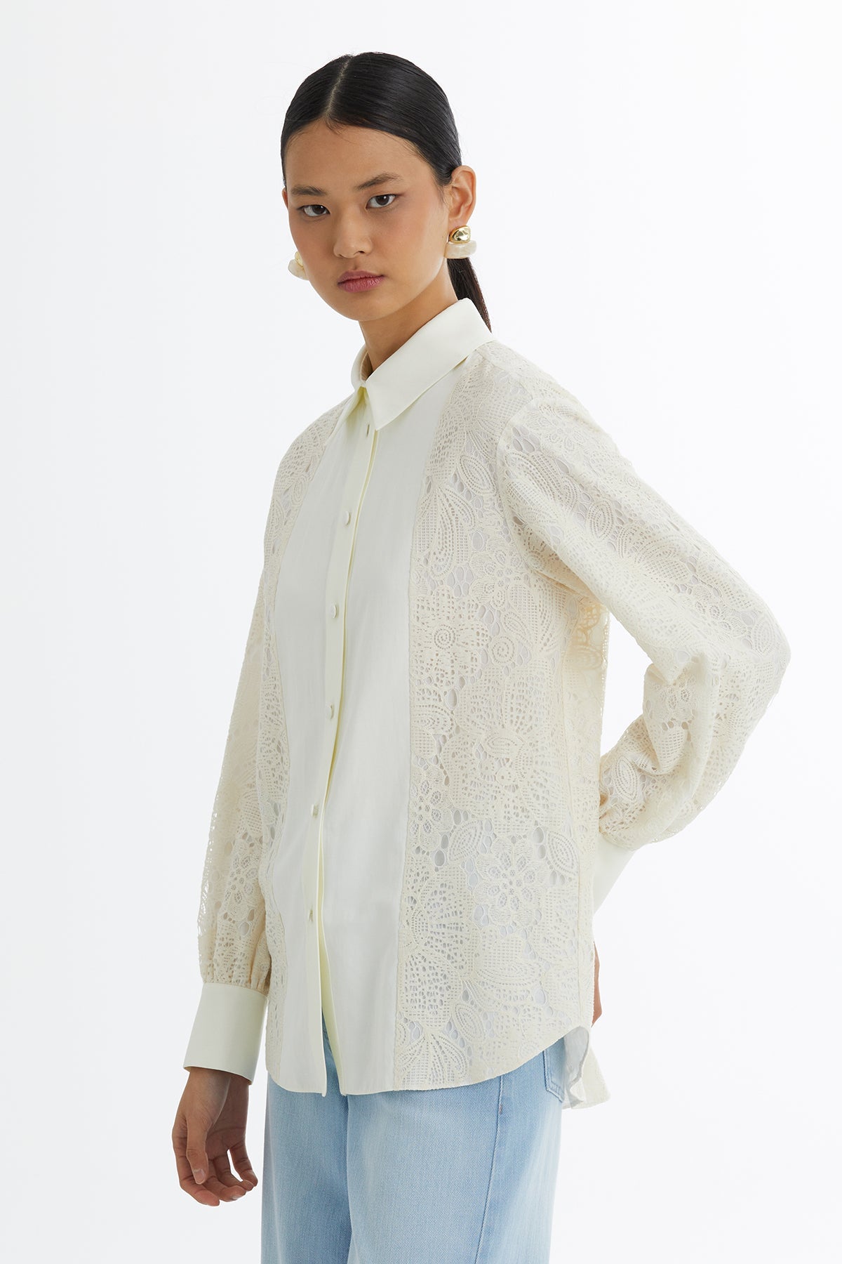 Ecru Patterned Signature Shirt