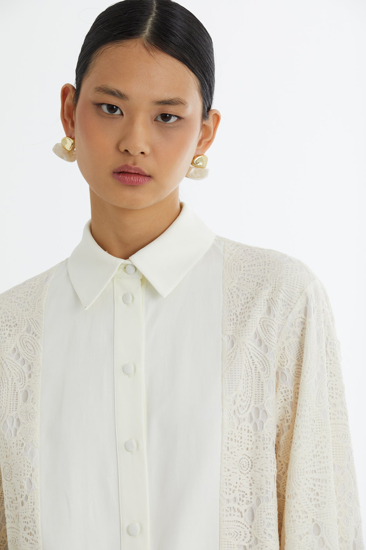 Ecru Patterned Signature Shirt