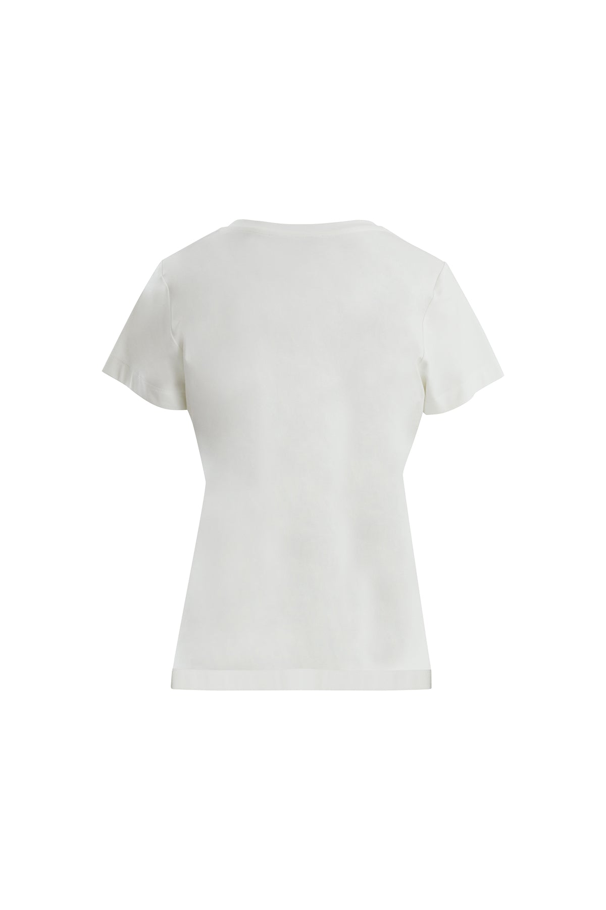 Ecru T-Shirt with Beaded Brooch Accessory
