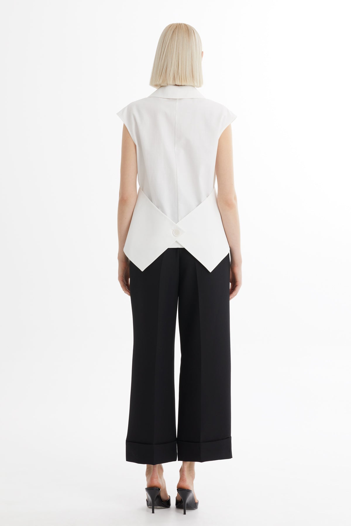 Ecru Shawl Collar Brooch Detail Blouse