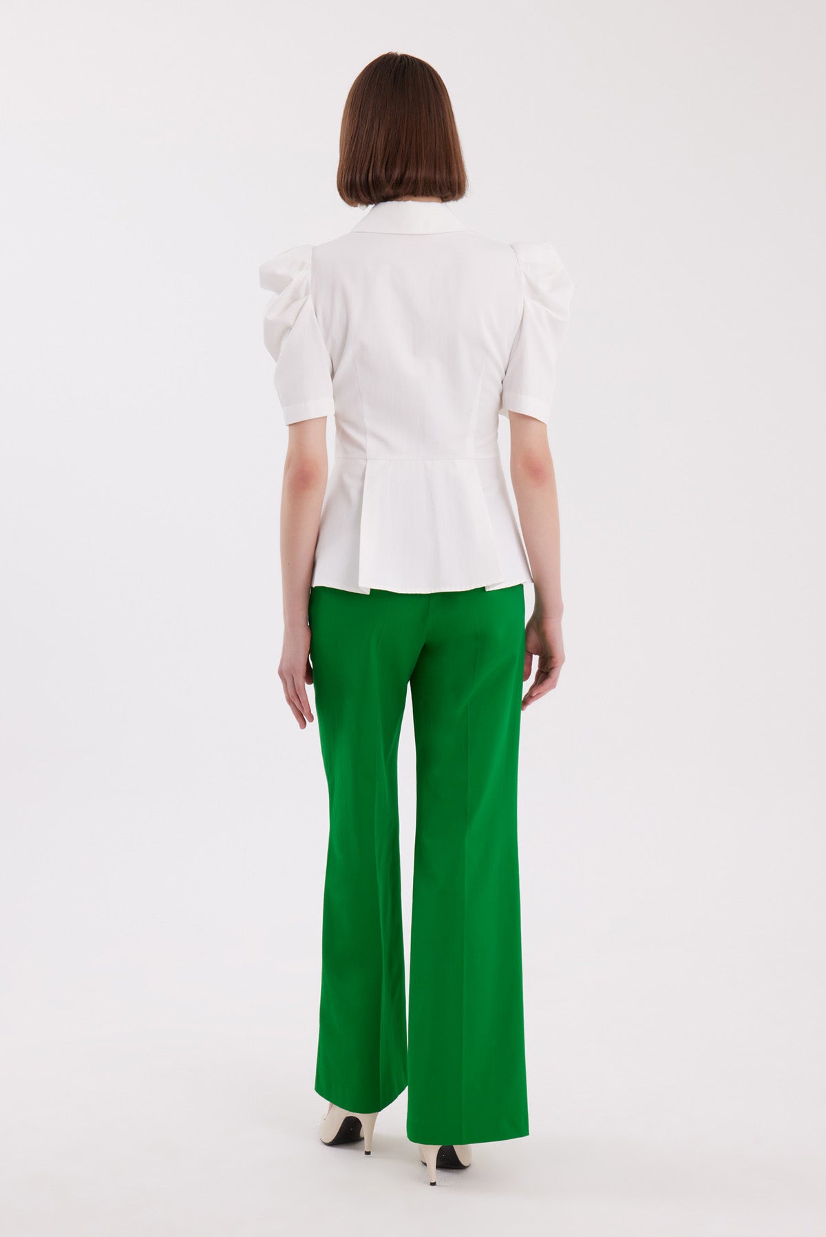 Ecru Pleated-Sleeve Shirt