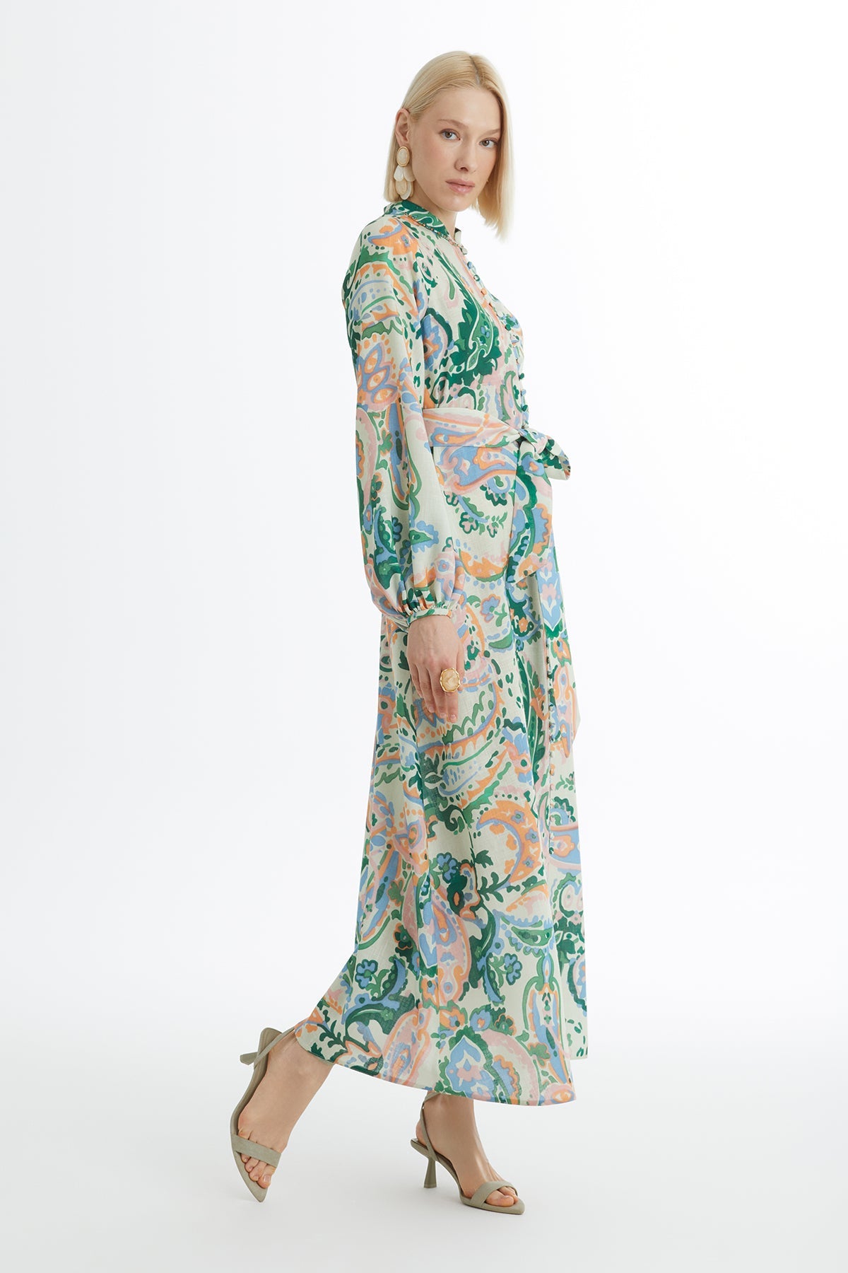 Puff Sleeve Embroidered Dress