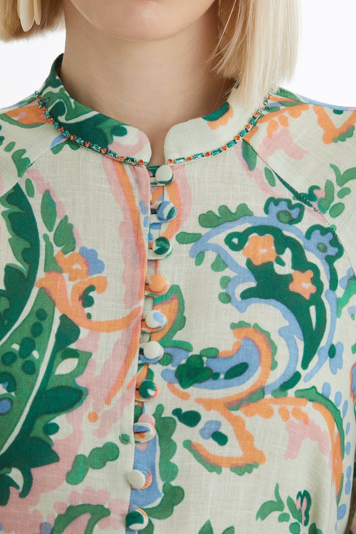 Puff Sleeve Embroidered Dress