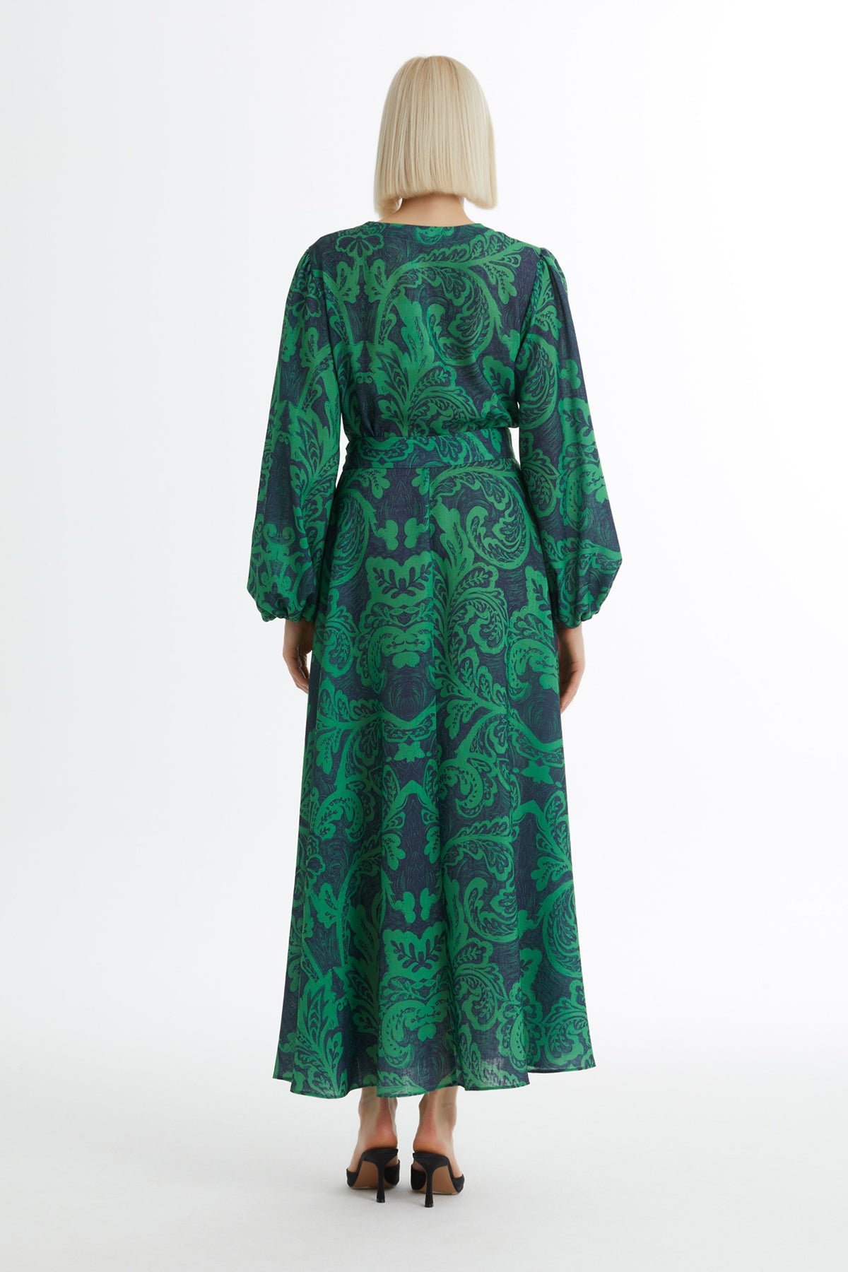 Green Embroidered Patterned Dress