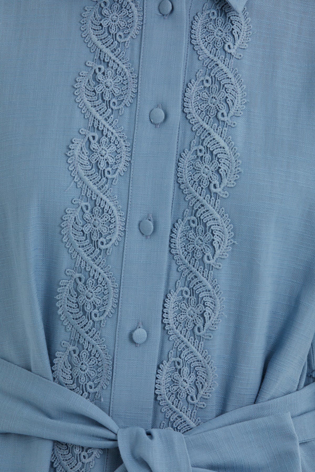 Blue Tie-Waist Dress