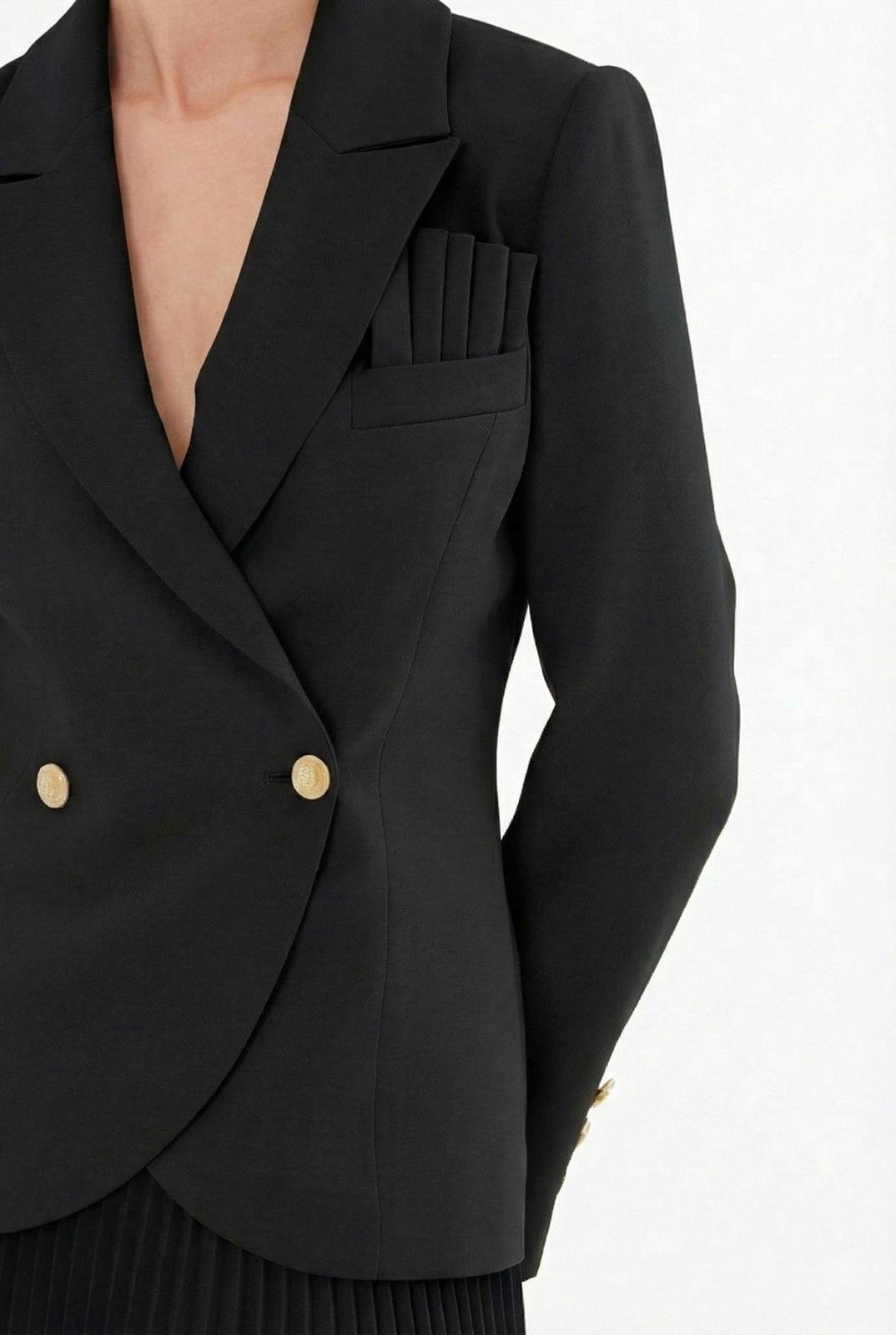 Double-Breasted Jacket and Pleated Suit N