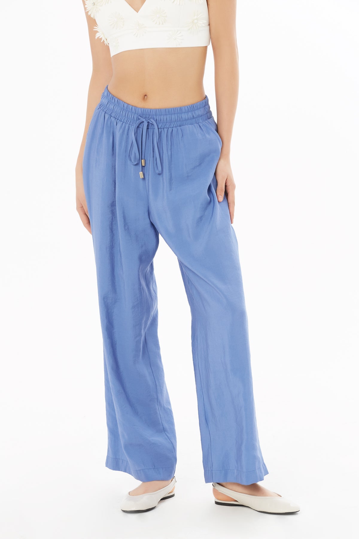 Blue Relaxed-Fit Trousers