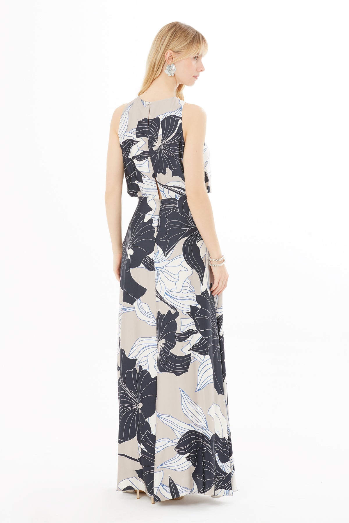 Printed Sleeveless Maxi Dress