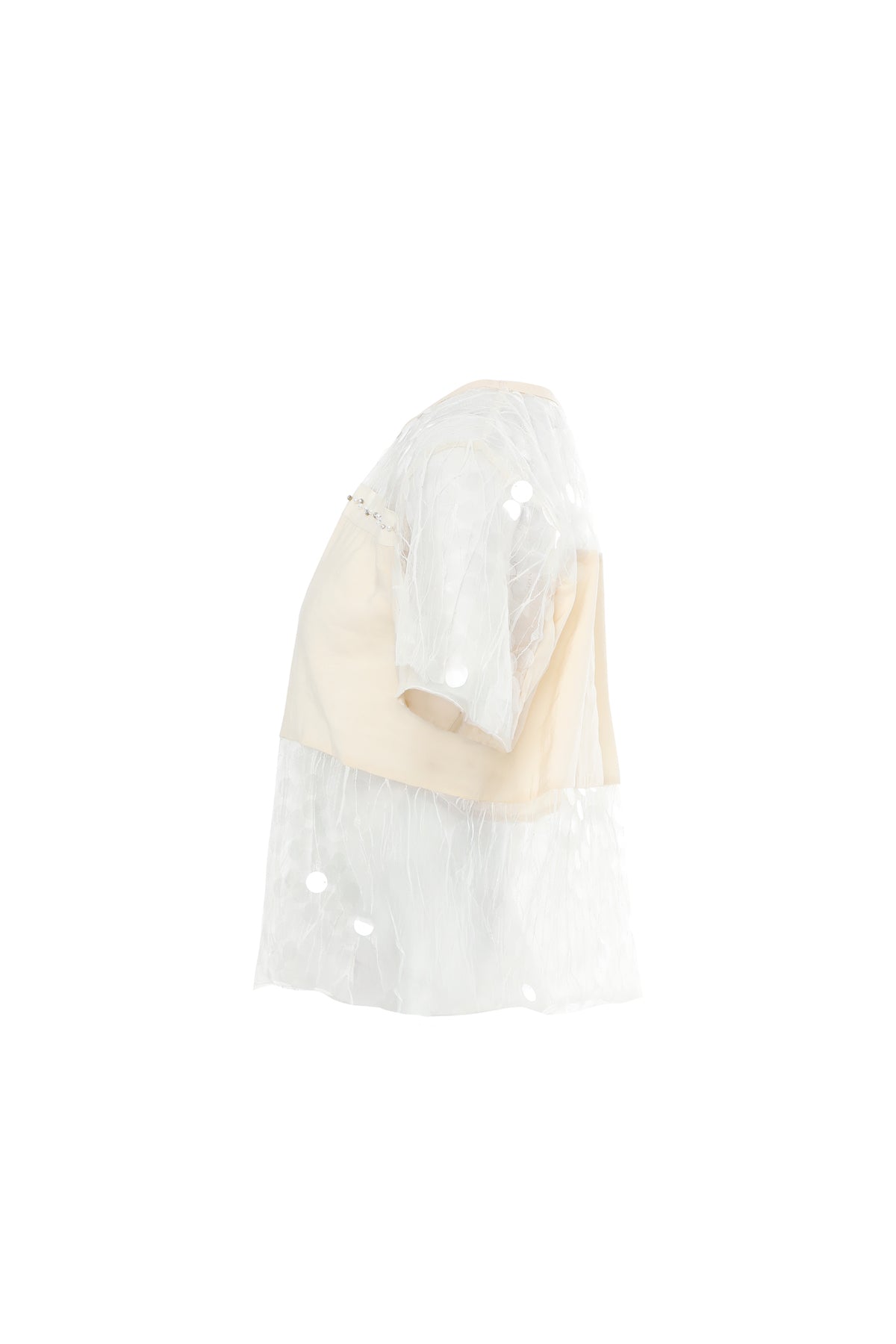 Ecru Sequin Detail Blouse