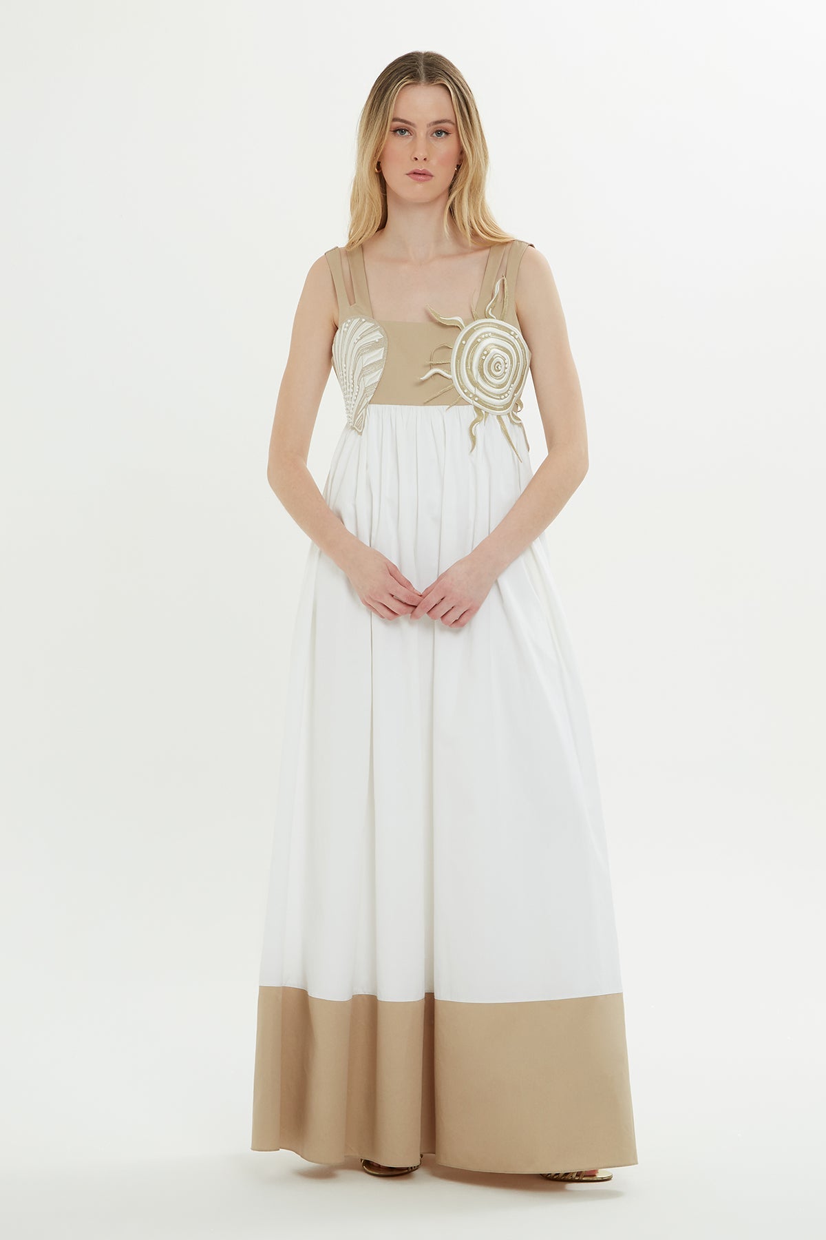 White Long Dress with Straps