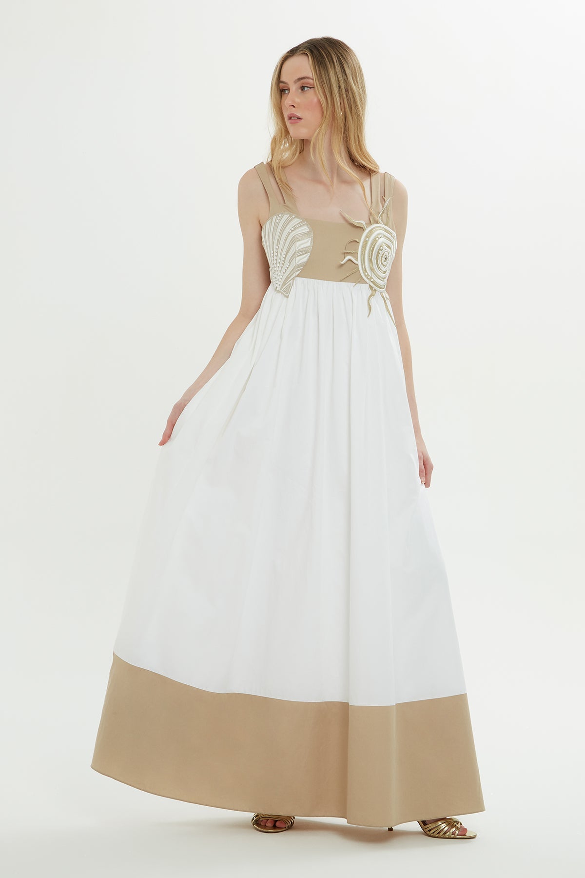 White Long Dress with Straps