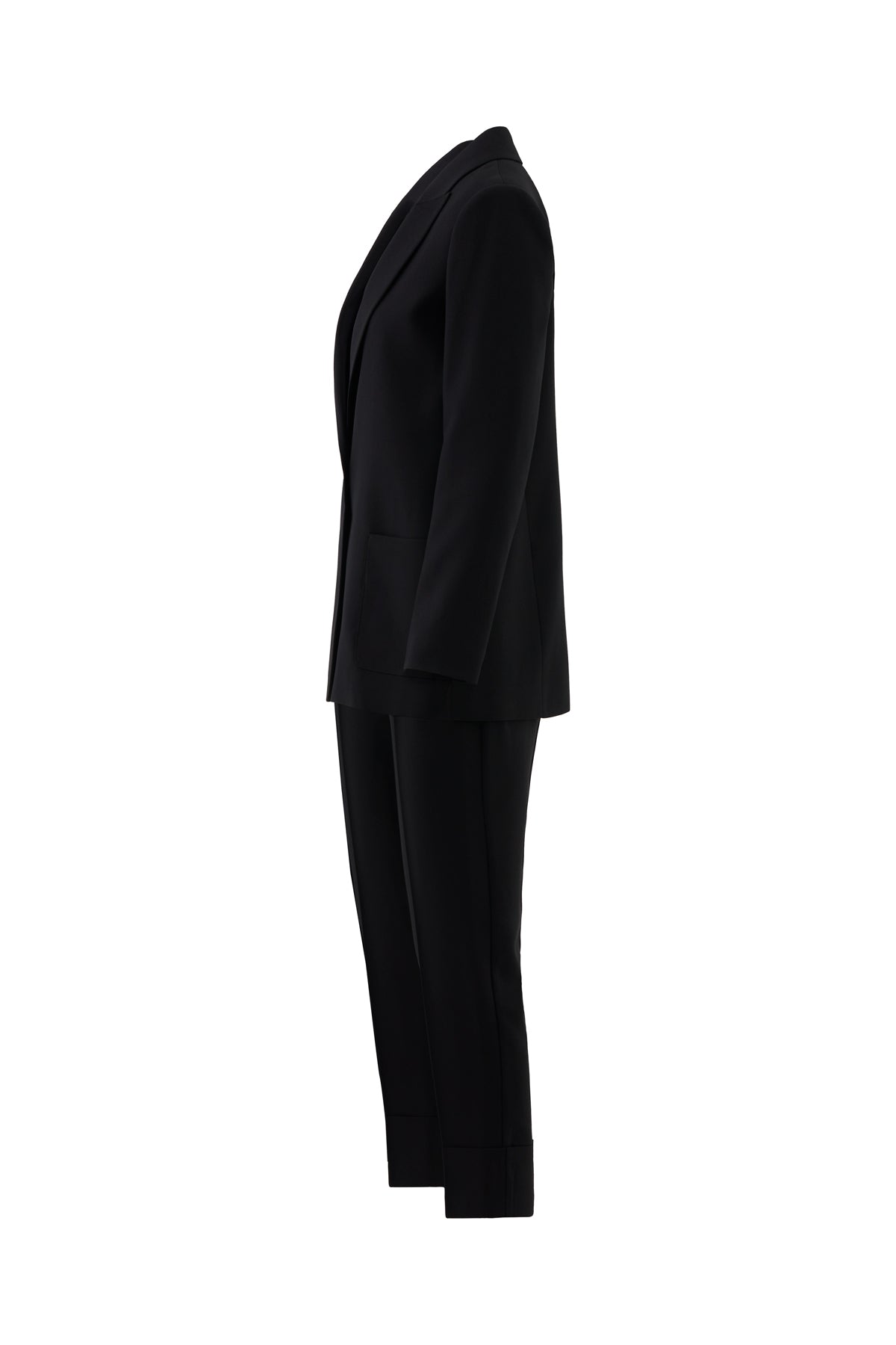 Black Suit with Double-Leg Trousers