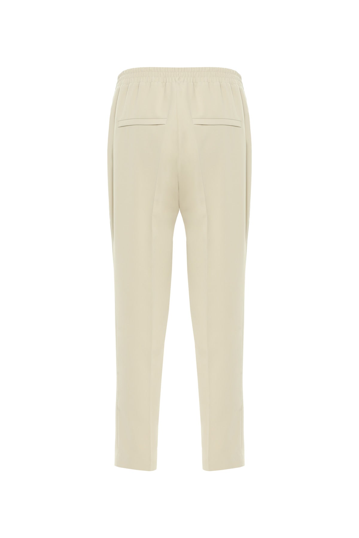 Beige Straight-Leg Trousers