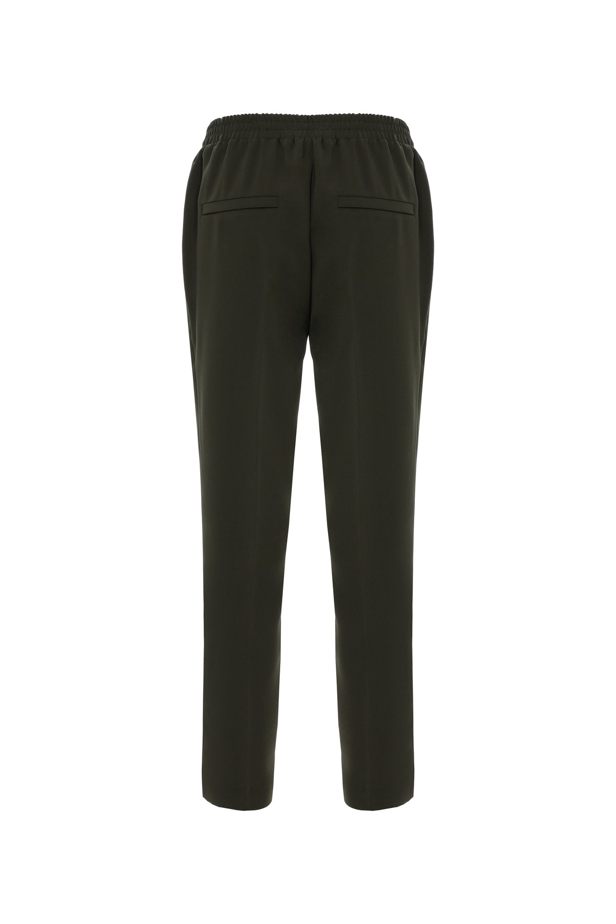 Khaki Straight-Leg Trousers