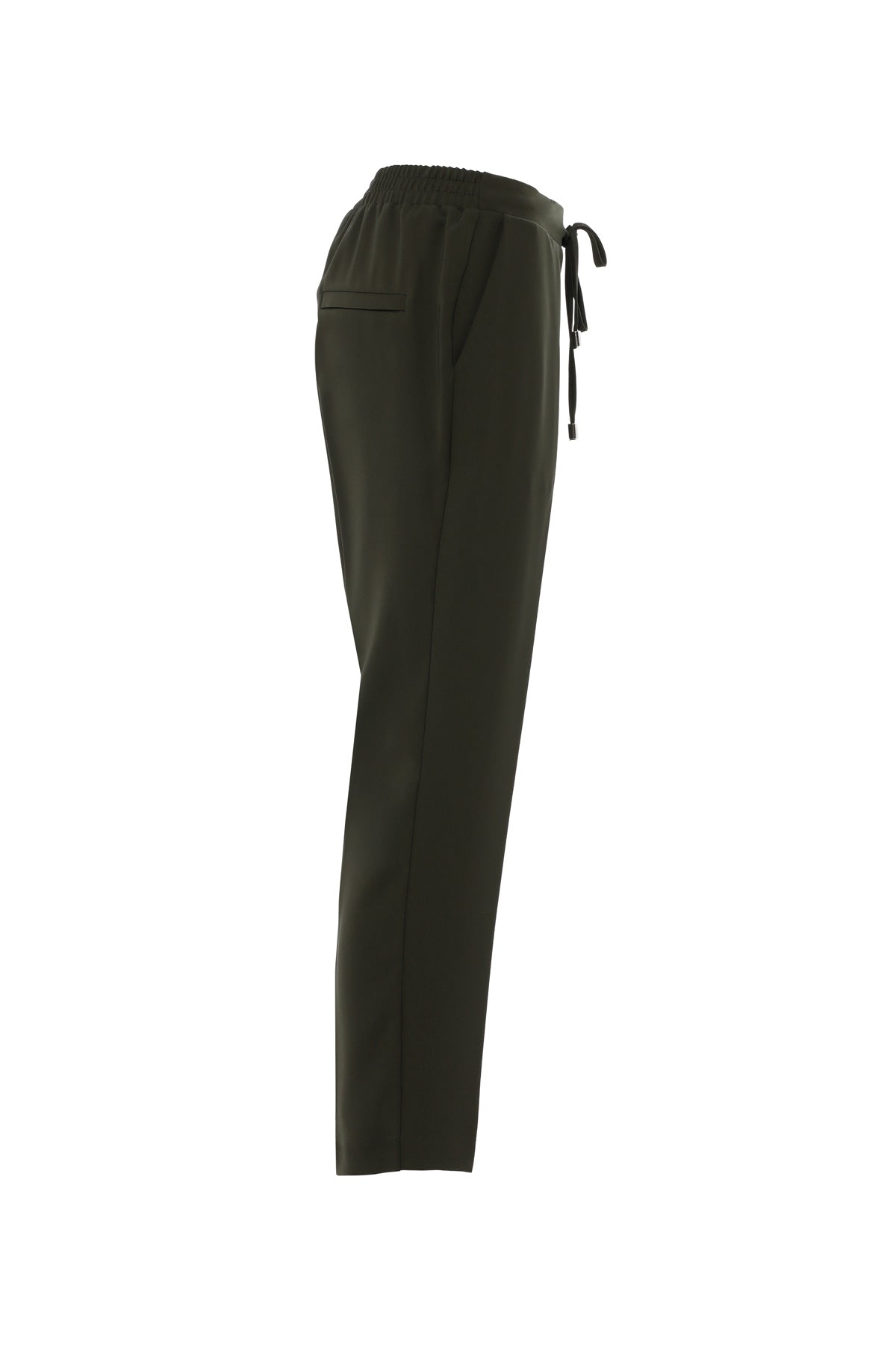 Khaki Straight-Leg Trousers