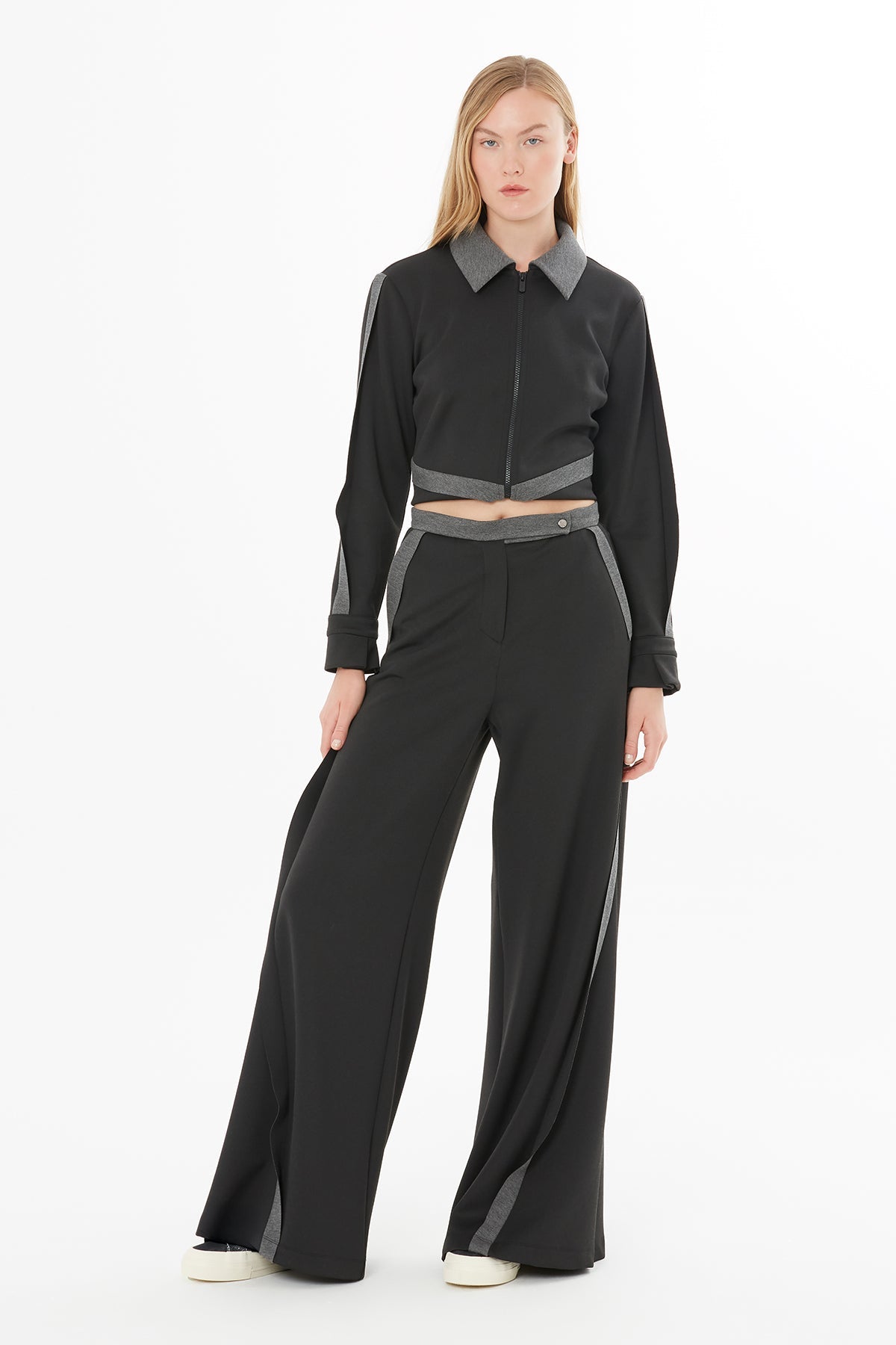 Black Wide-Leg Sweatpants