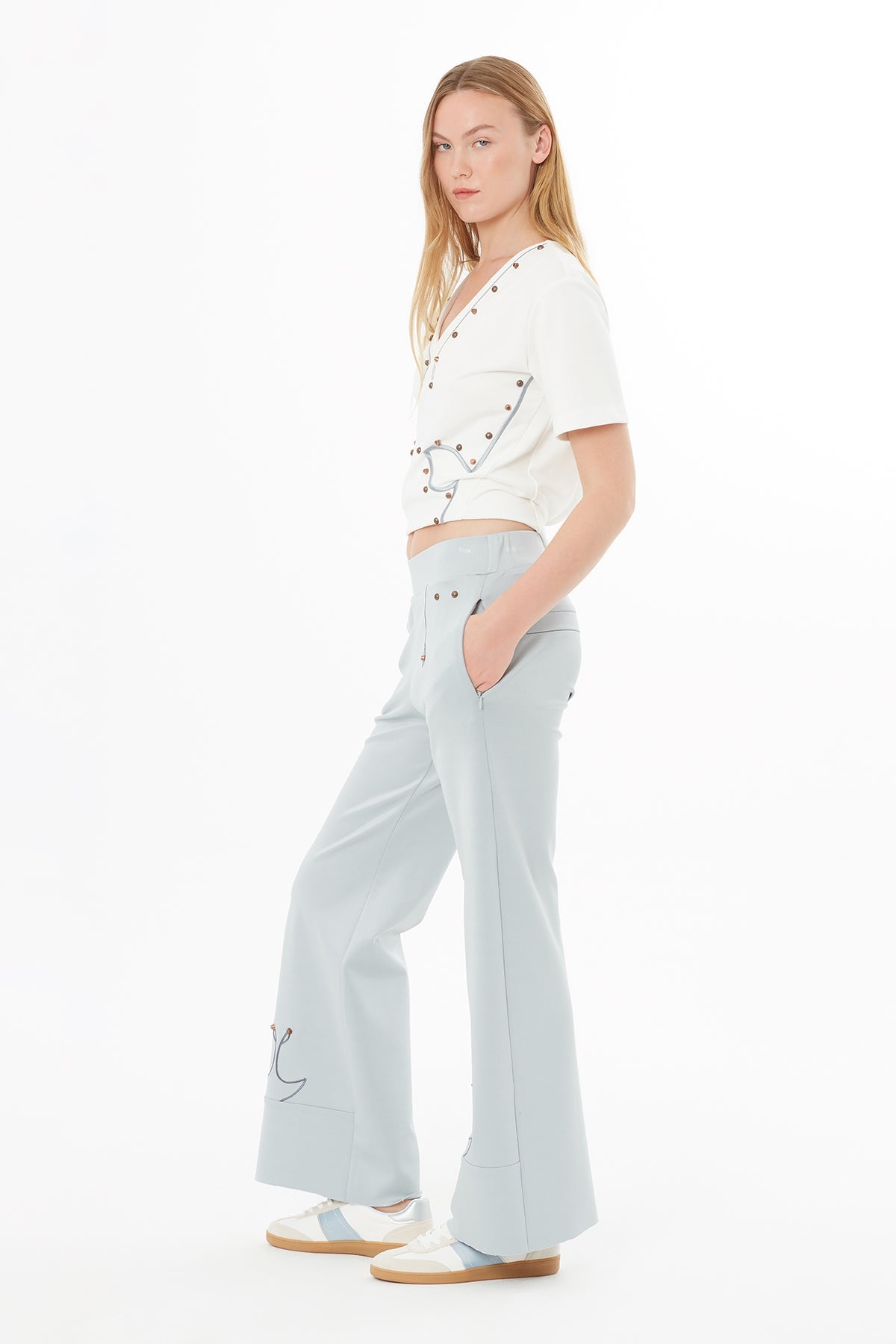 Grey Straight-Leg Sweatpants