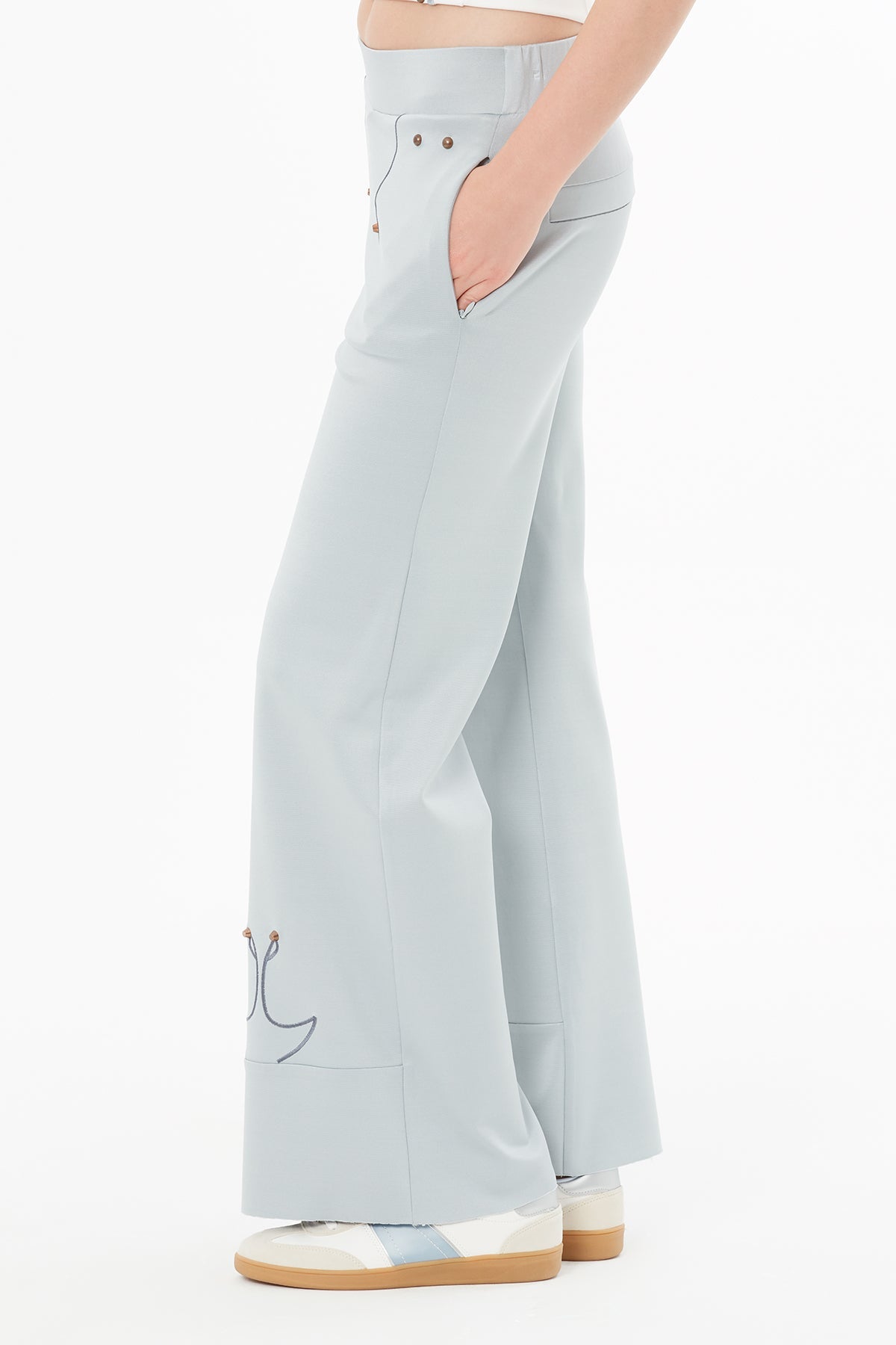 Grey Straight-Leg Sweatpants