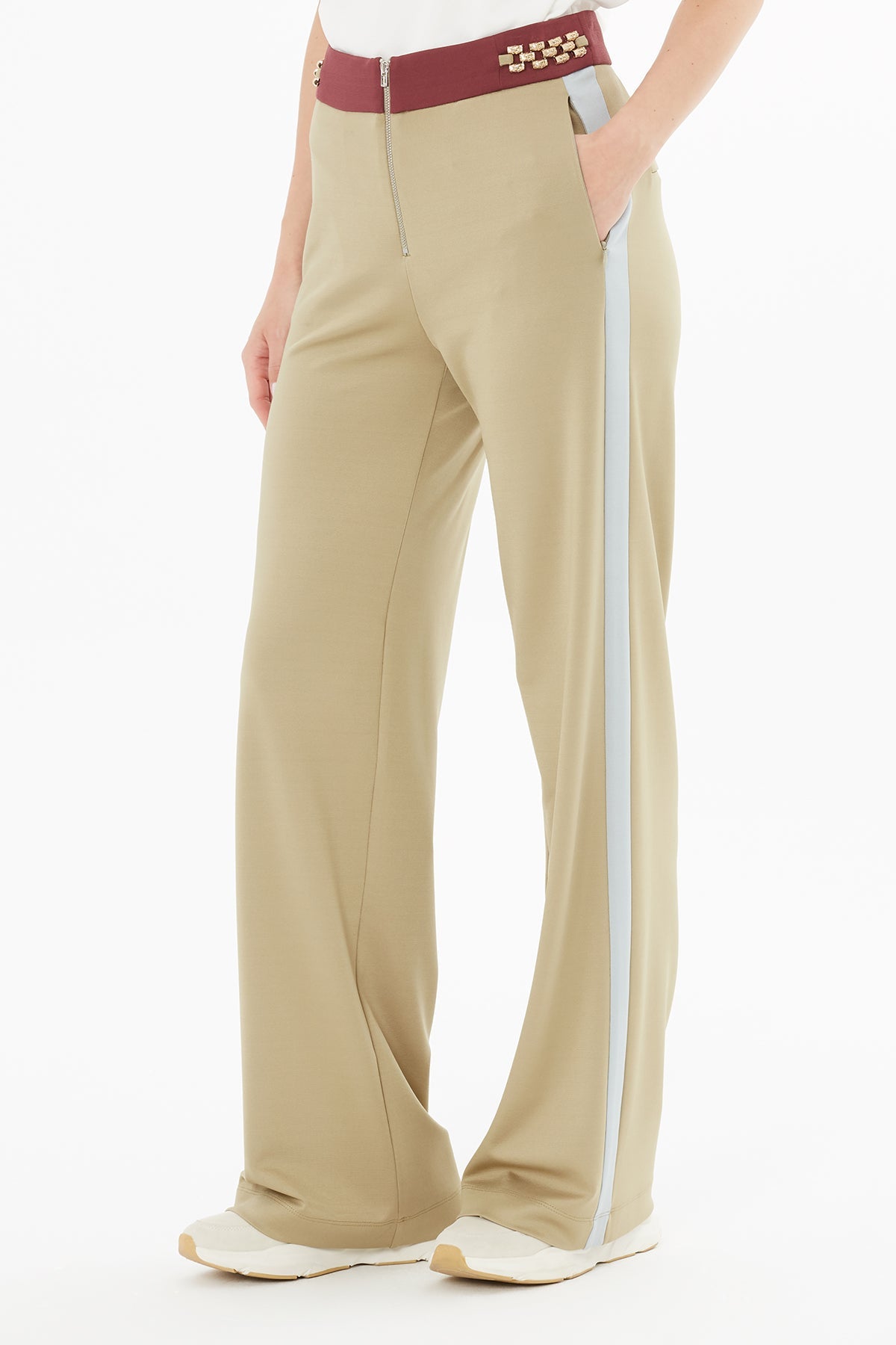 Green Wide-Leg Sweatpants