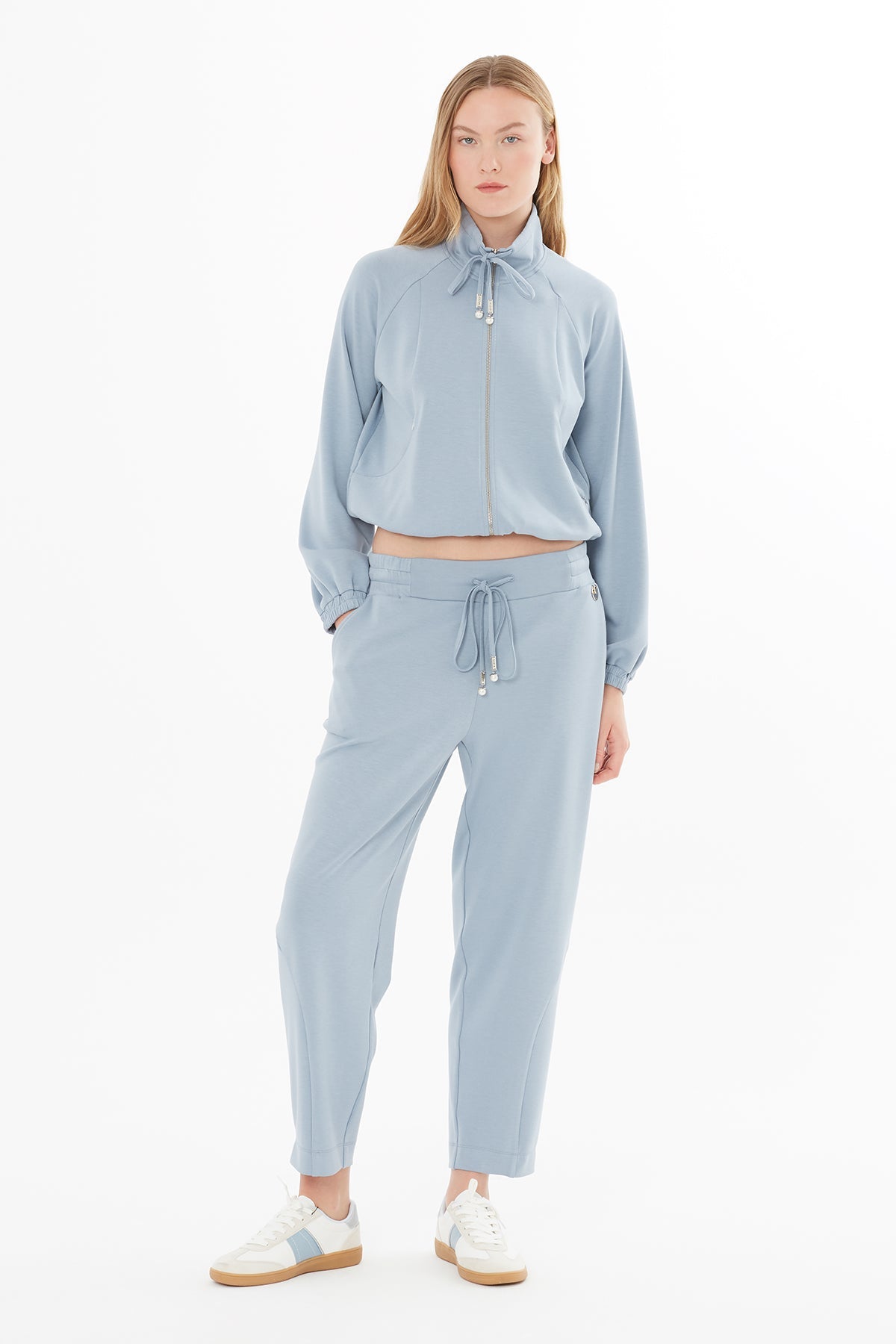 Blue Ankle-Length Sweatpants