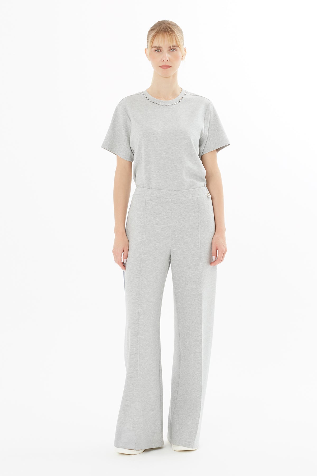 Grey Wide-Leg Sweatpants