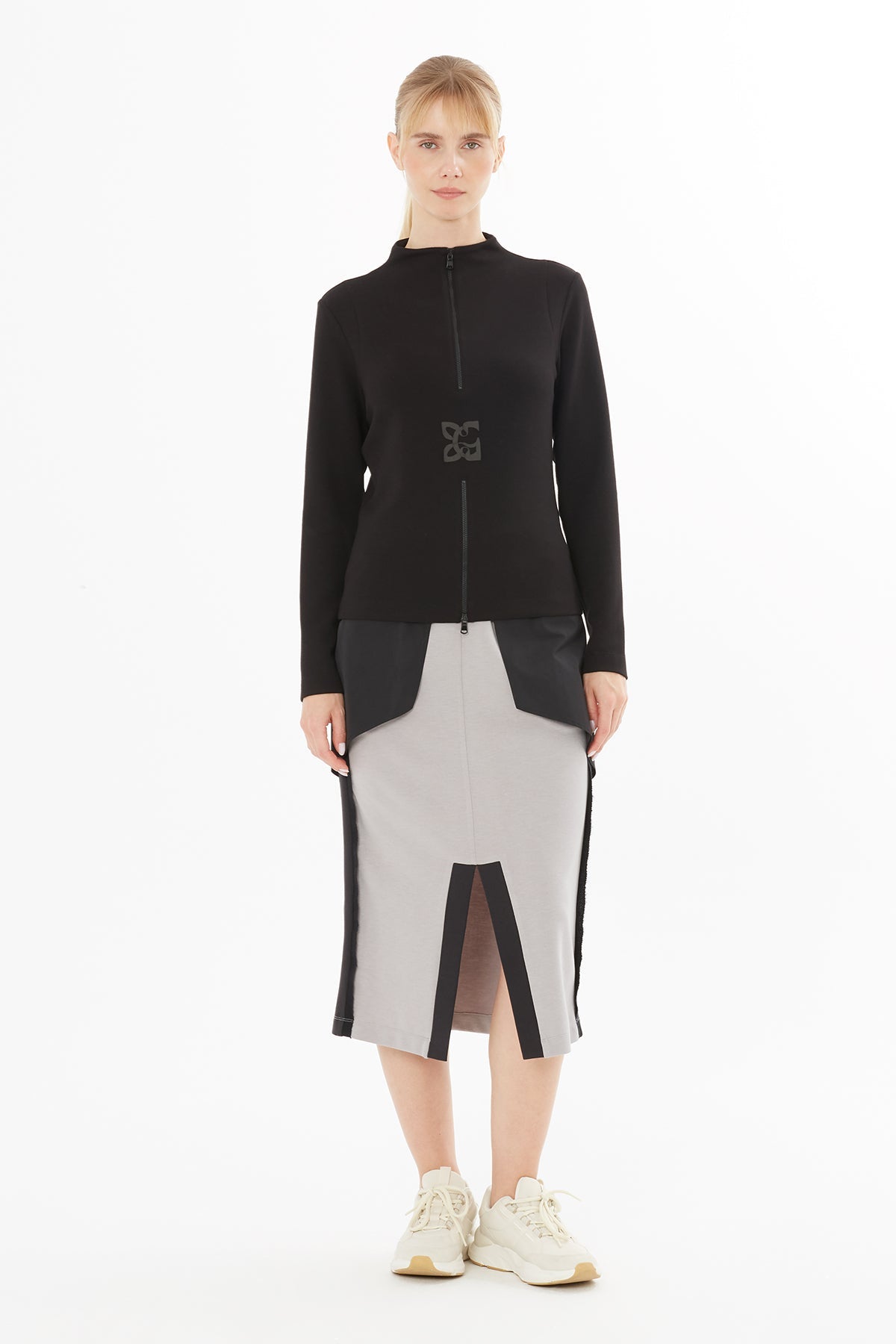 Black Blouse with G-Logo Print