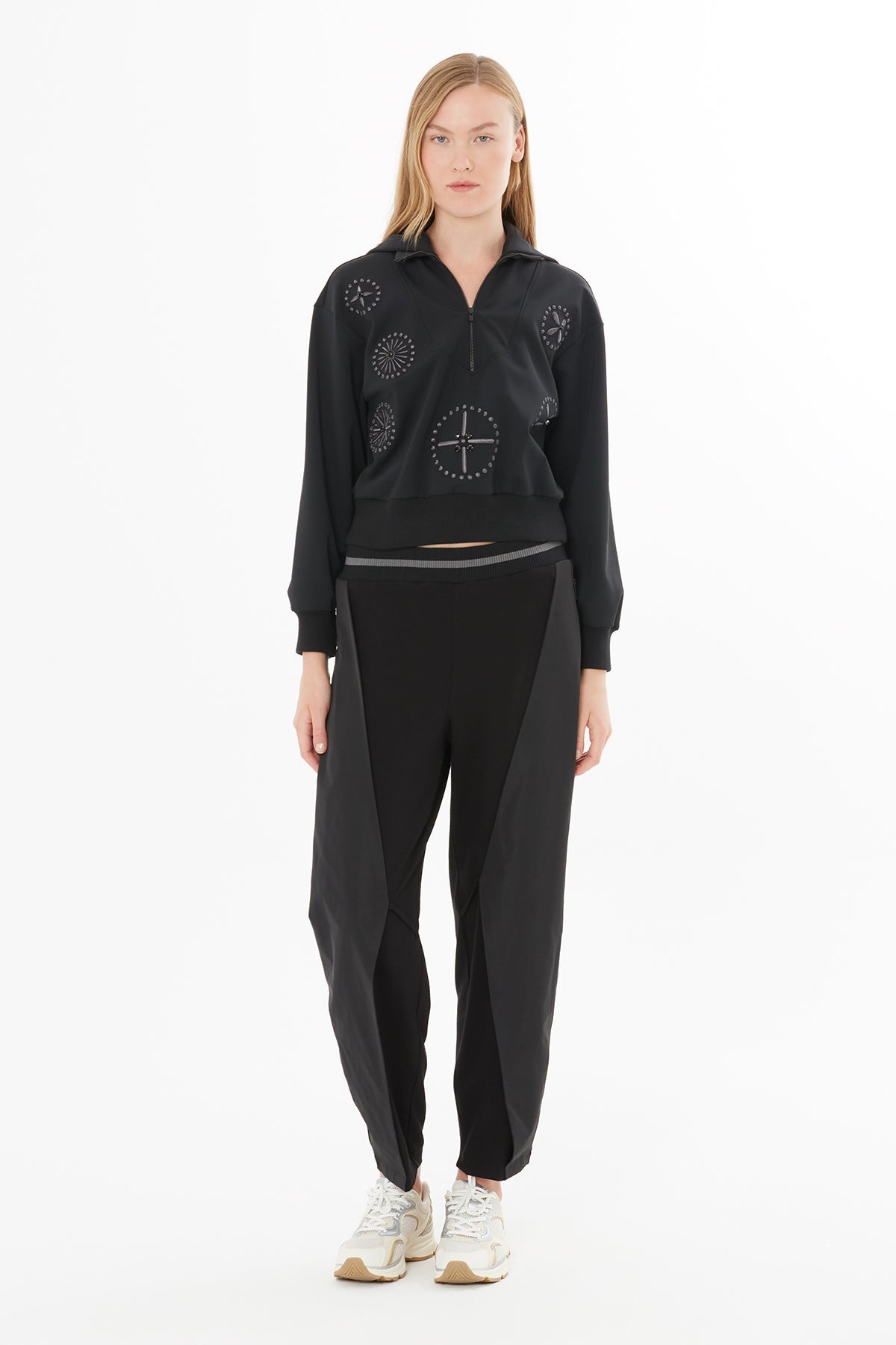 Black Blouse with Front Zip