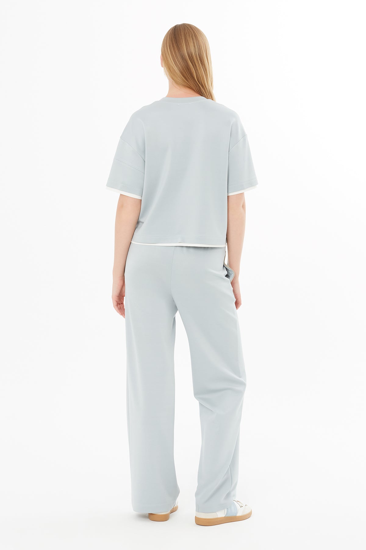 Gray Blouse with Cutout Detail