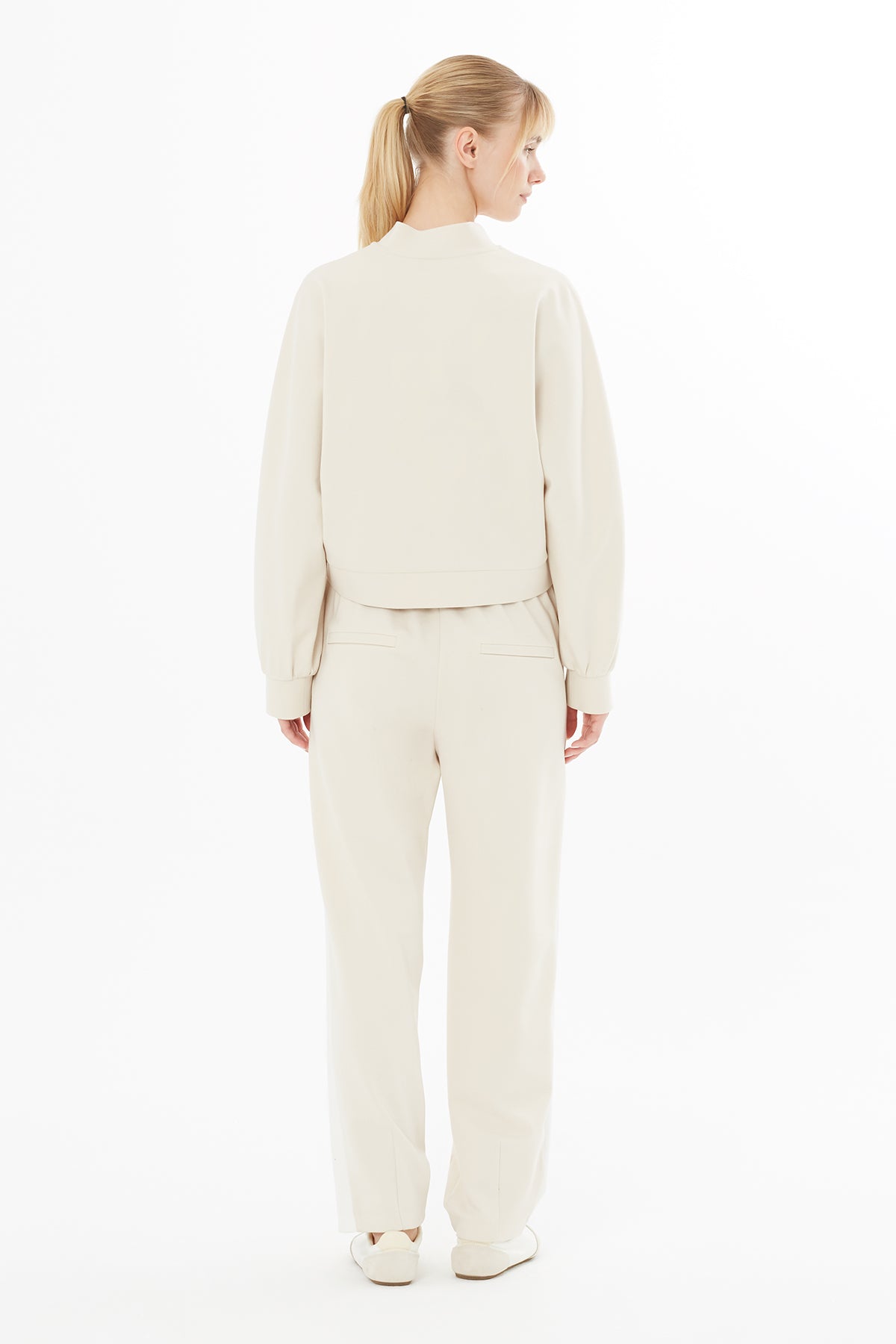 Beige Jacket with Logo Print