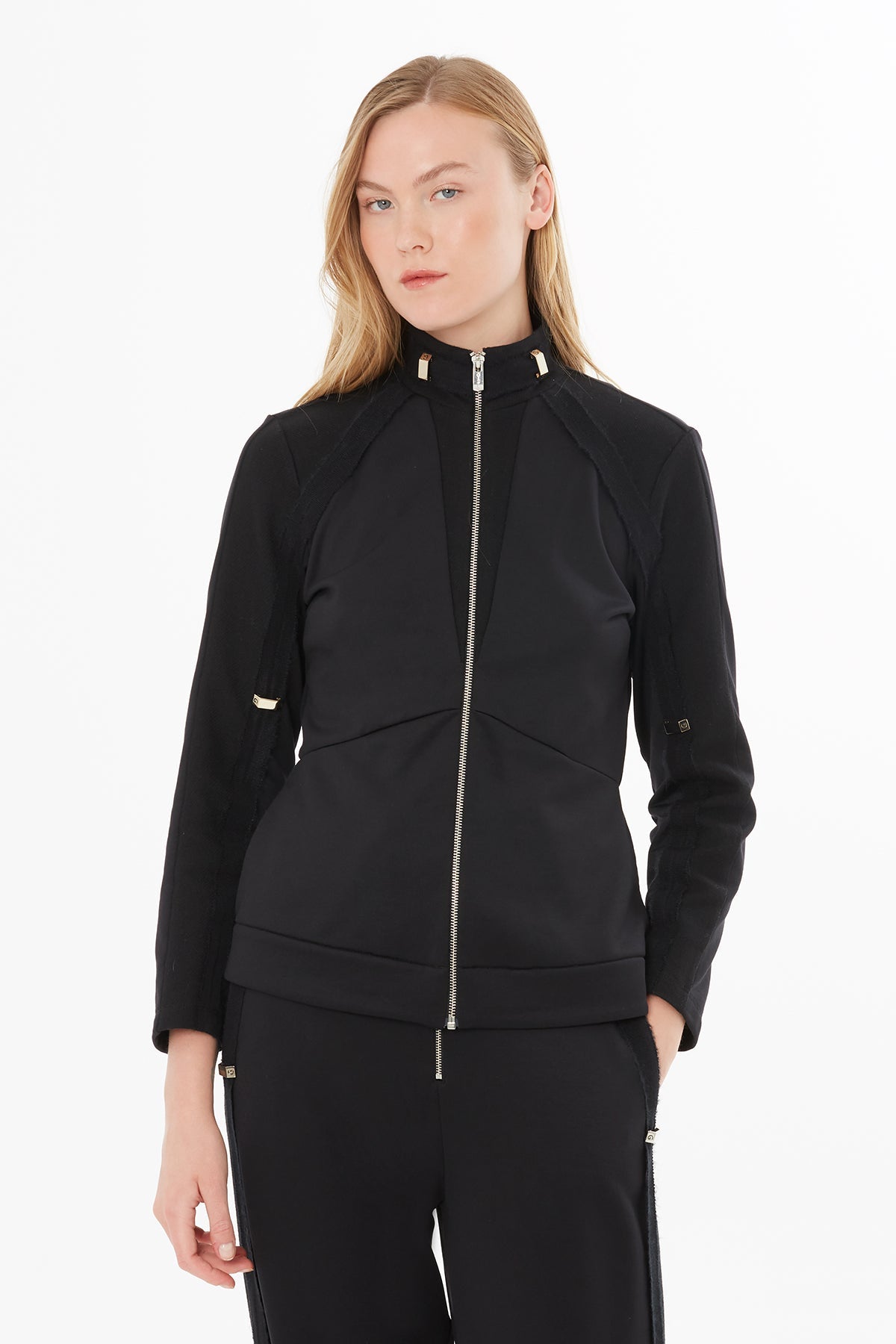 Black Jacket with Accessory Details