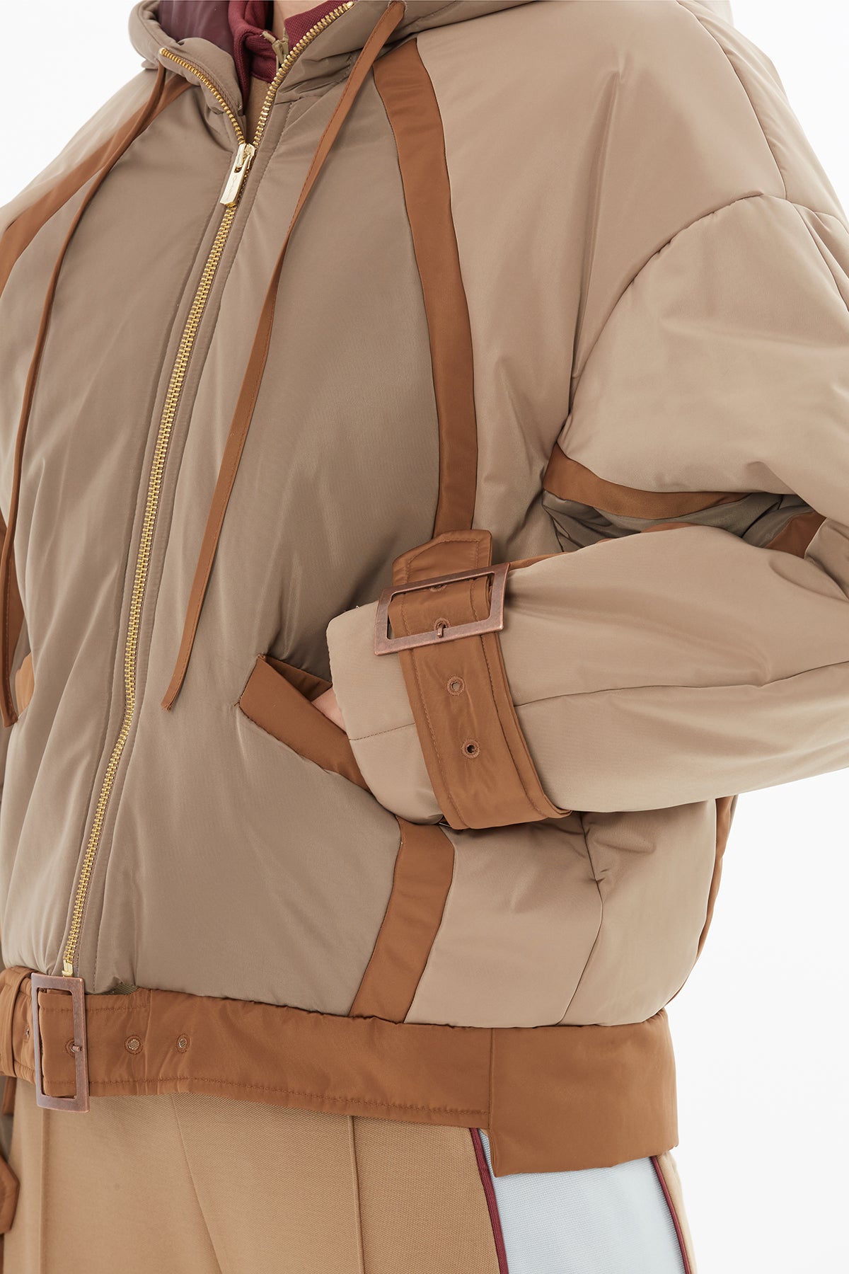 Beige Short Puffer Jacket