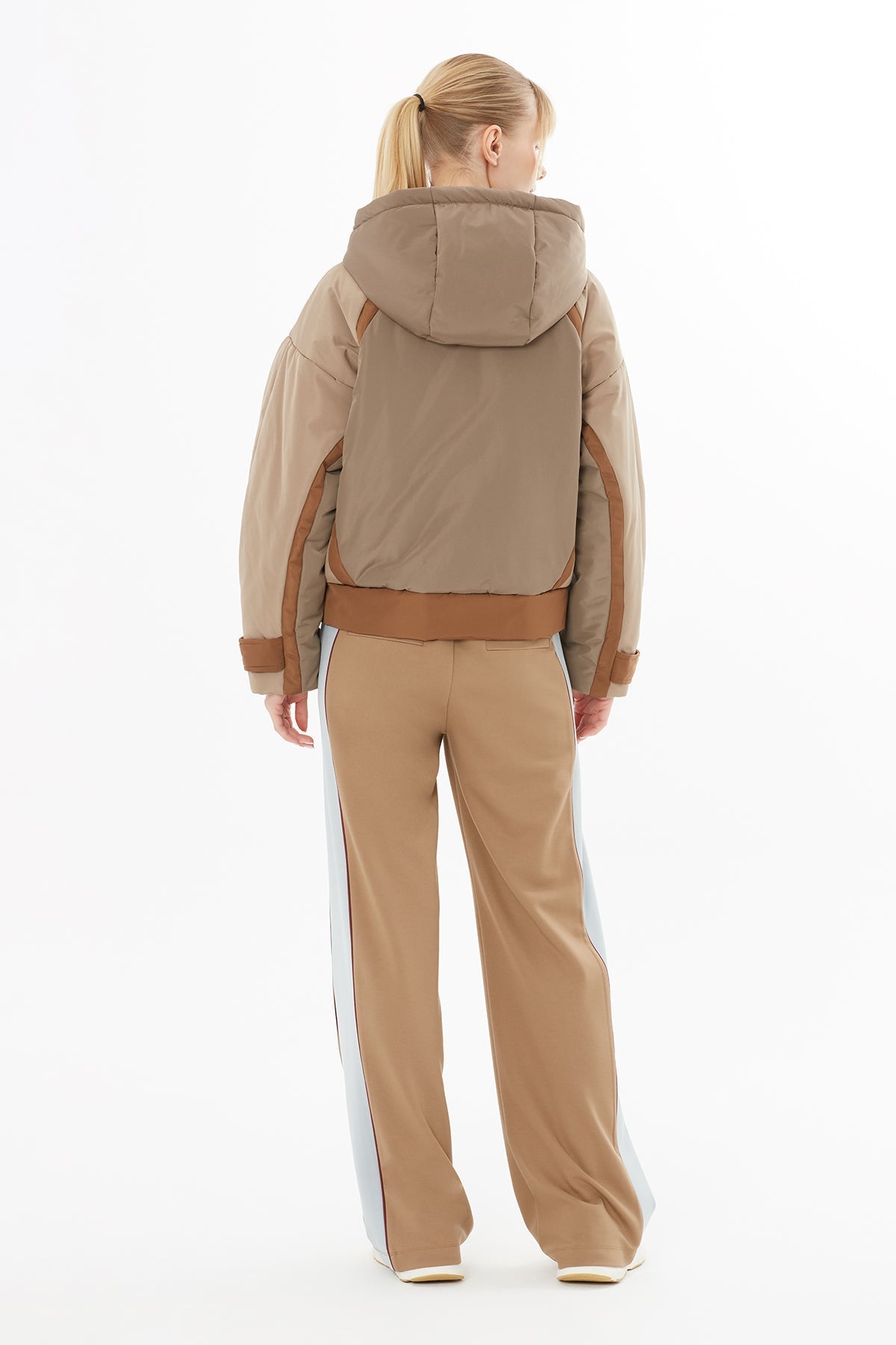 Beige Short Puffer Jacket