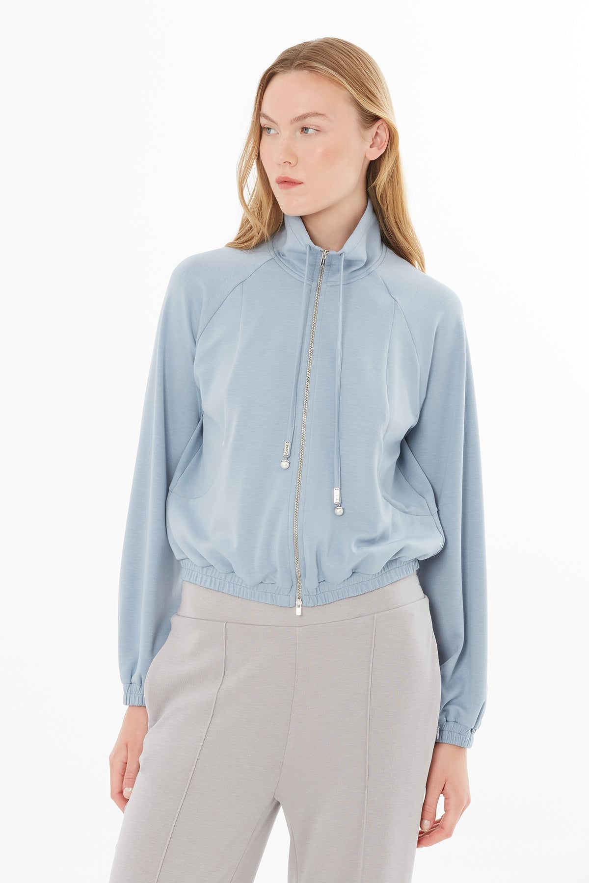 Blue Tracksuit Top with Zipper