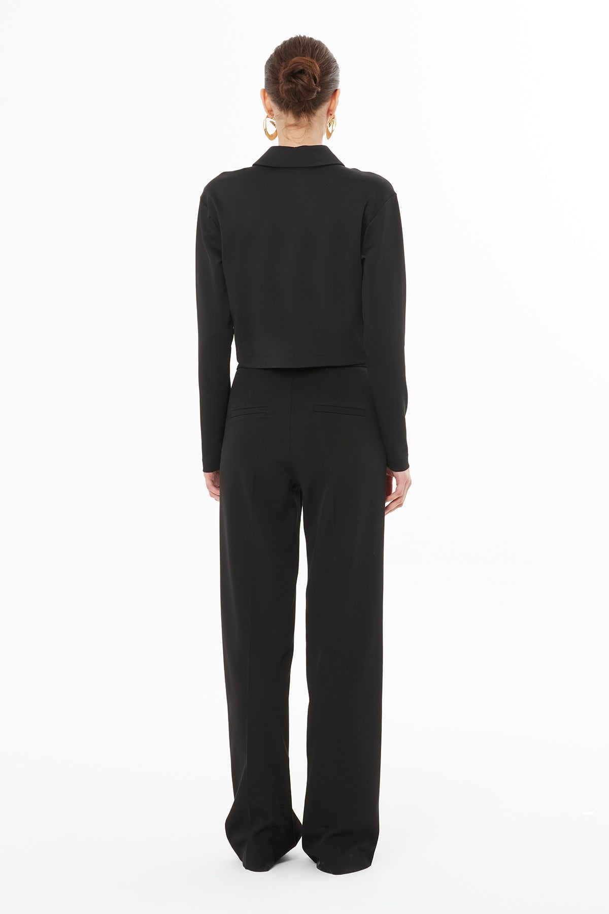 Black Blouse with Button Closure