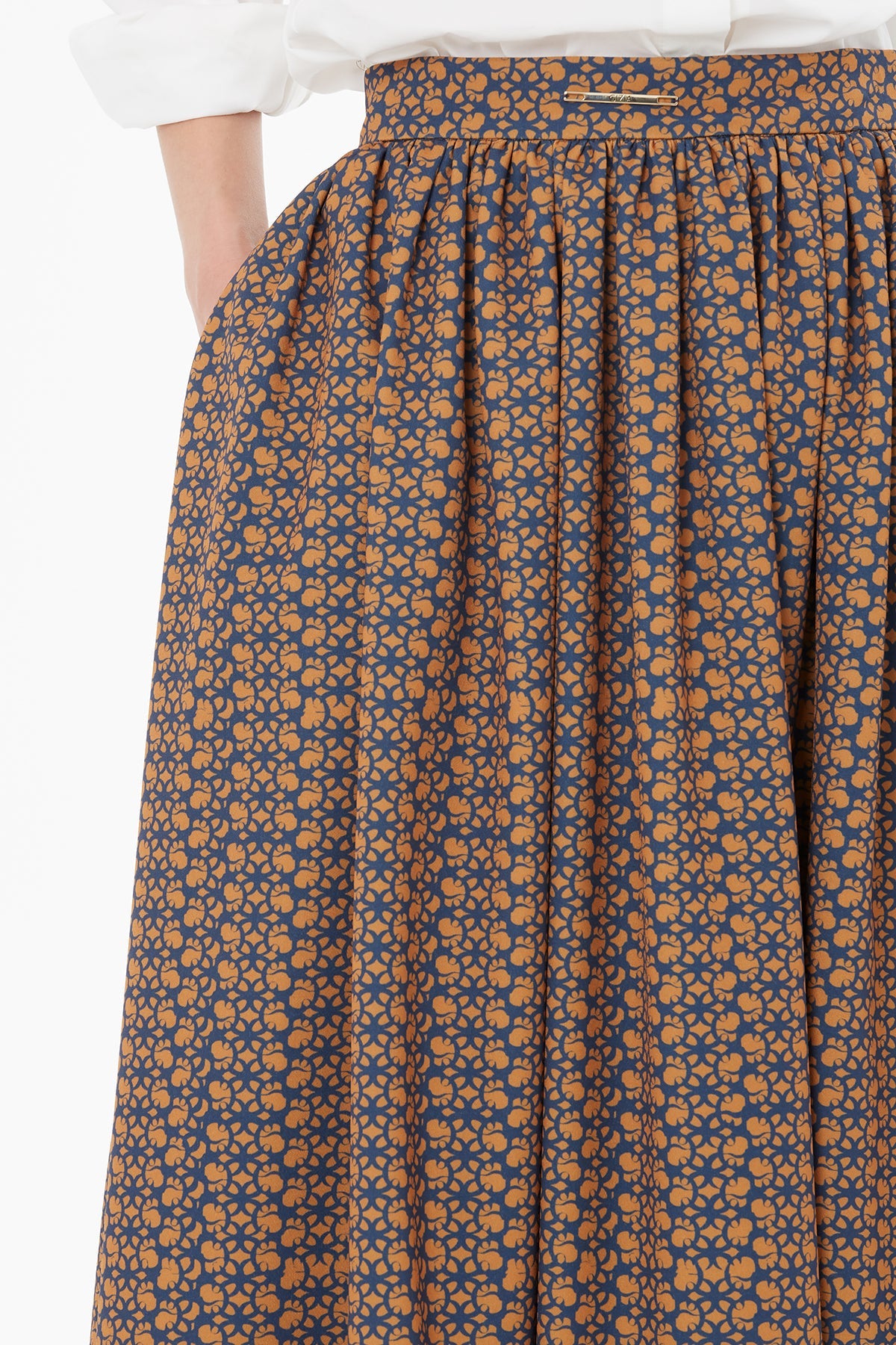 Printed Balloon Skirt with Logo Details
