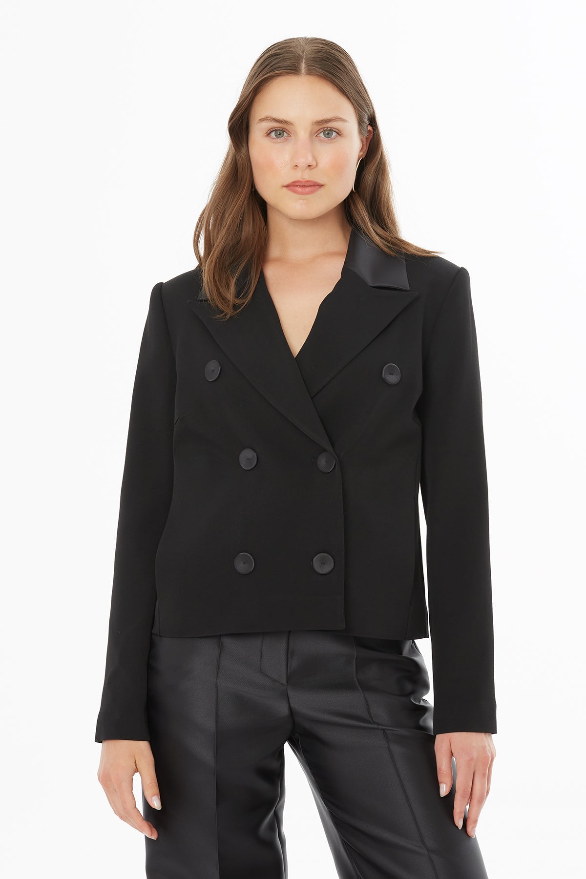 Black Double-Breasted Jacket