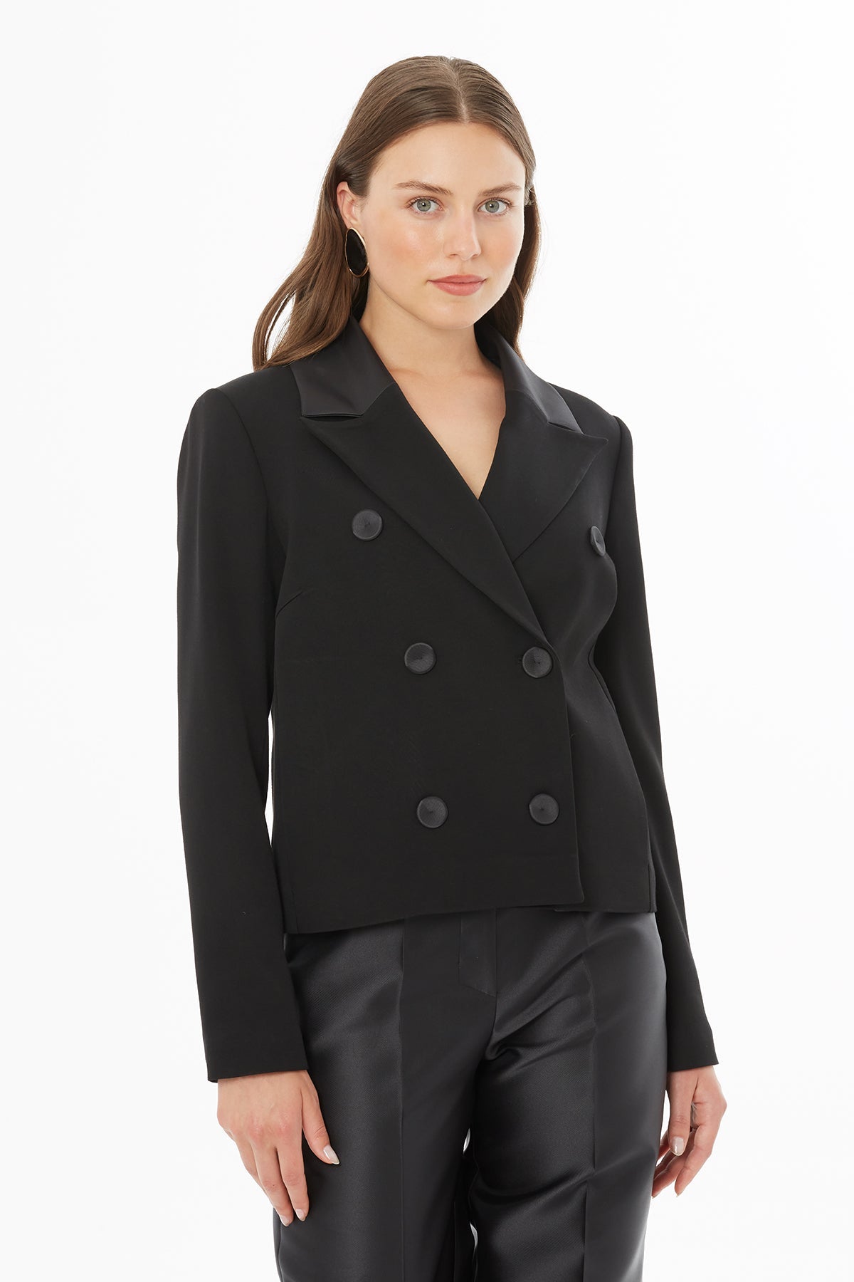 Black Double-Breasted Jacket