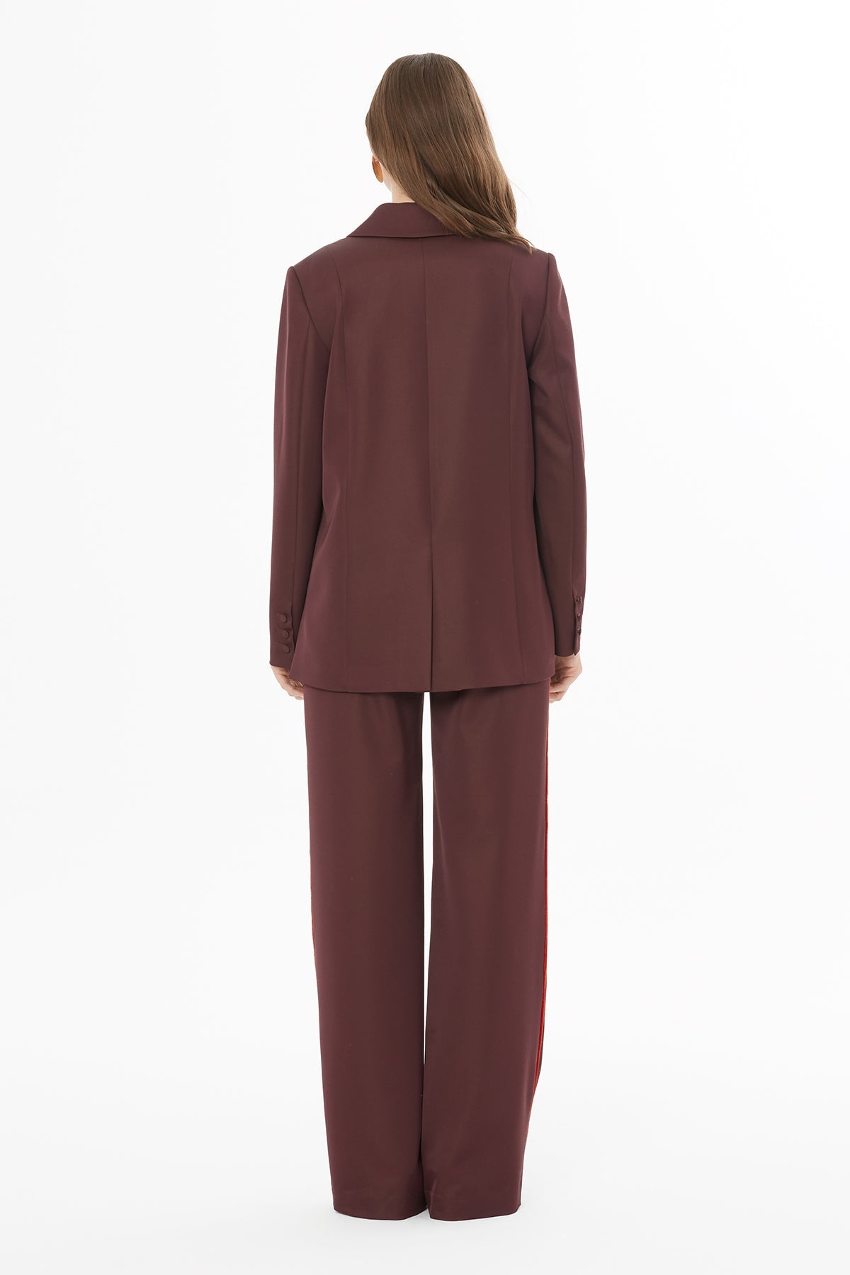 Burgundy Double-Breasted Jacket