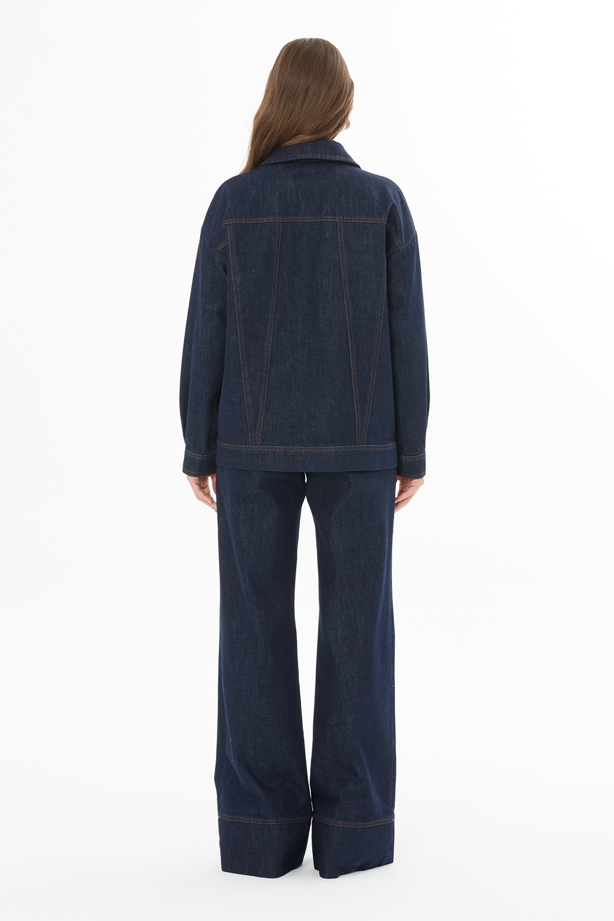 Denim Jacket with Stitching Detail