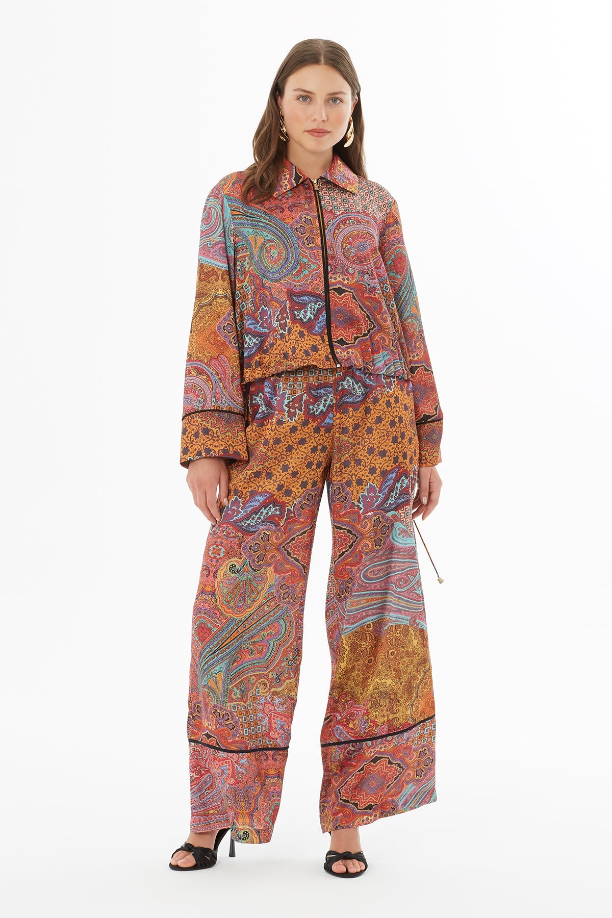 Printed Shirt-Collar Jacket