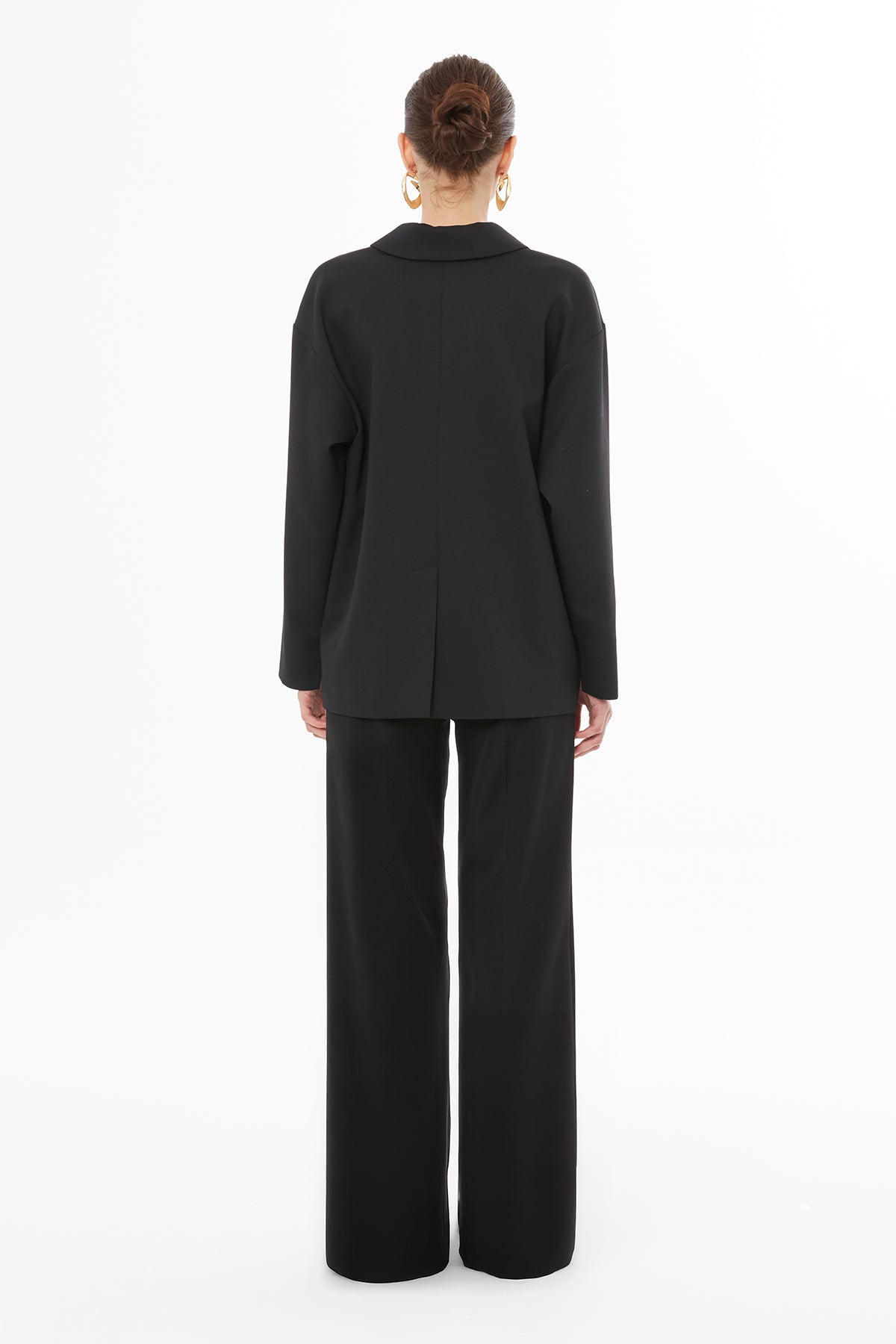 Black Jacket with Fillet Pocket Detail