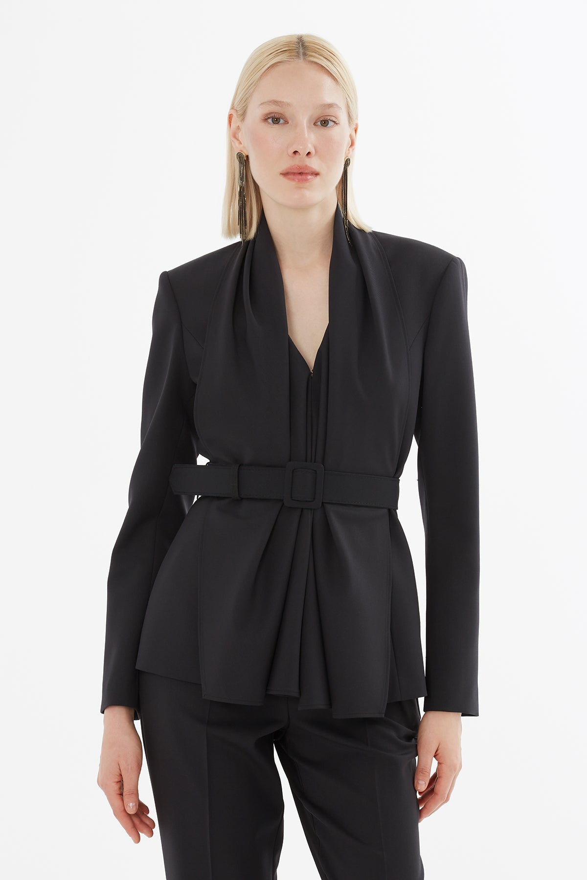 Black Suit with Shawl Collar Jacket