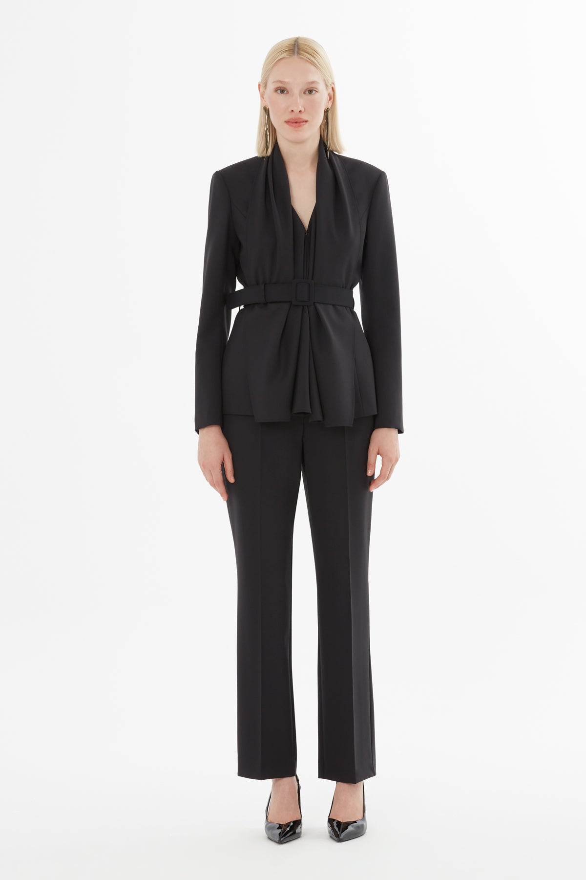 Black Suit with Shawl Collar Jacket