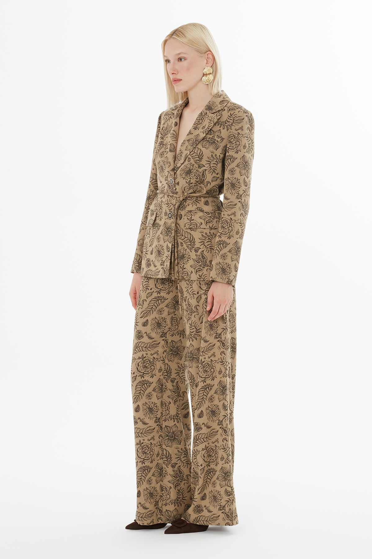 Patterned Jacket and Trousers Set