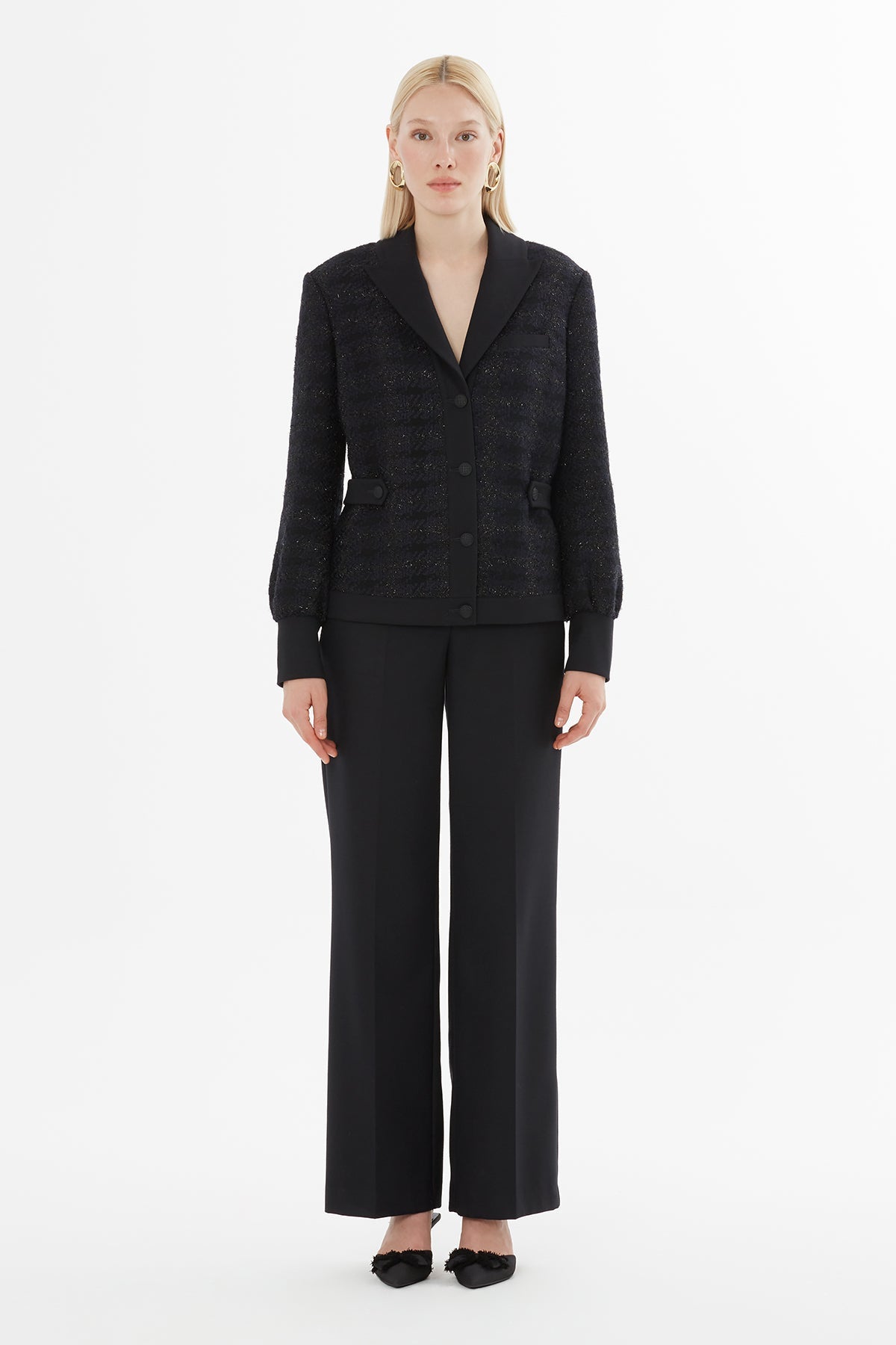 Black Suit with Button Details