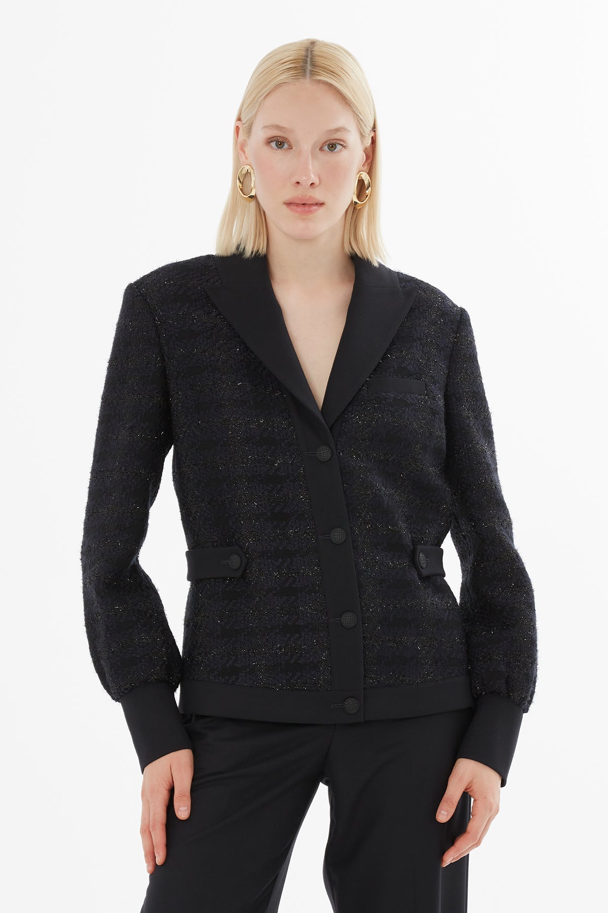 Black Suit with Button Details